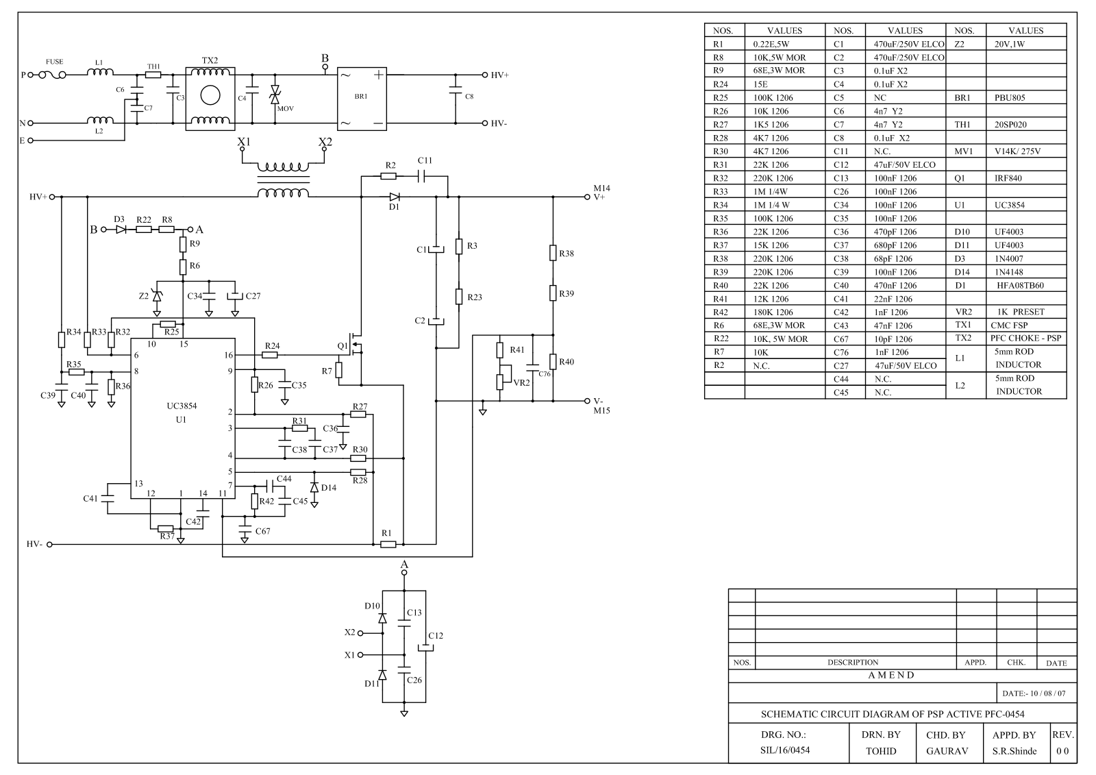 VOLTCRAFT PFC-0454 CIRCUIT Diagram