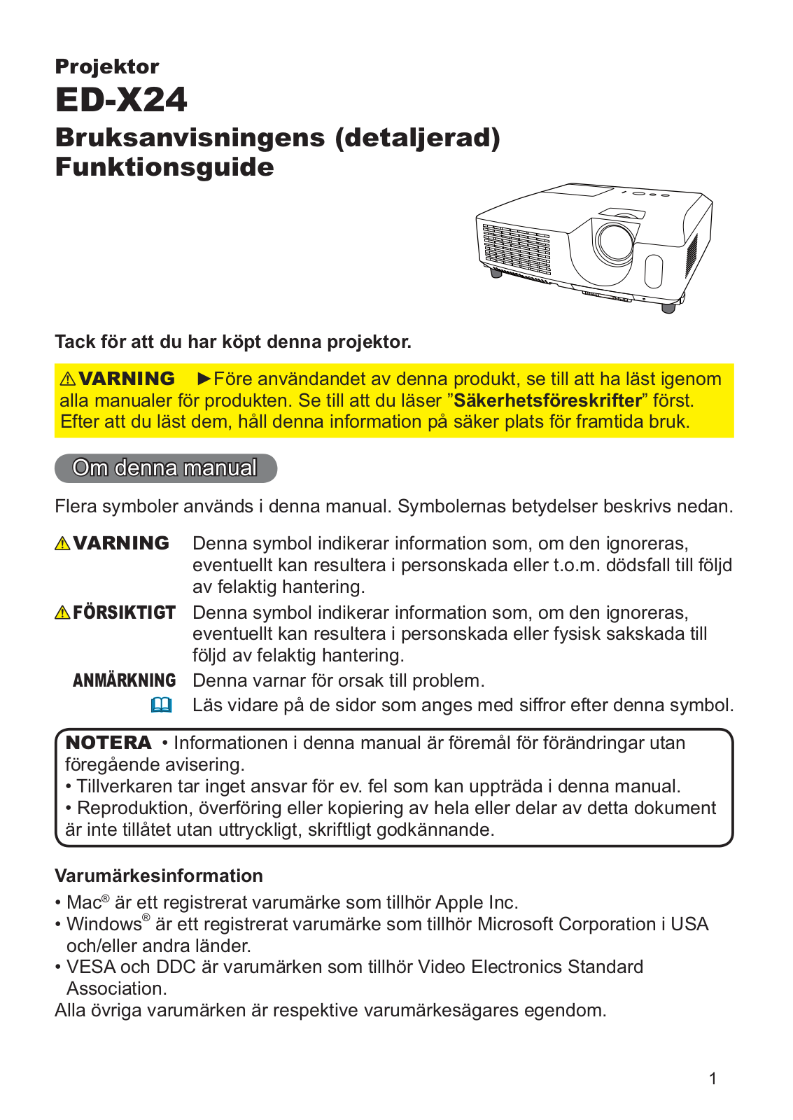 Hitachi ED-X24 User Manual