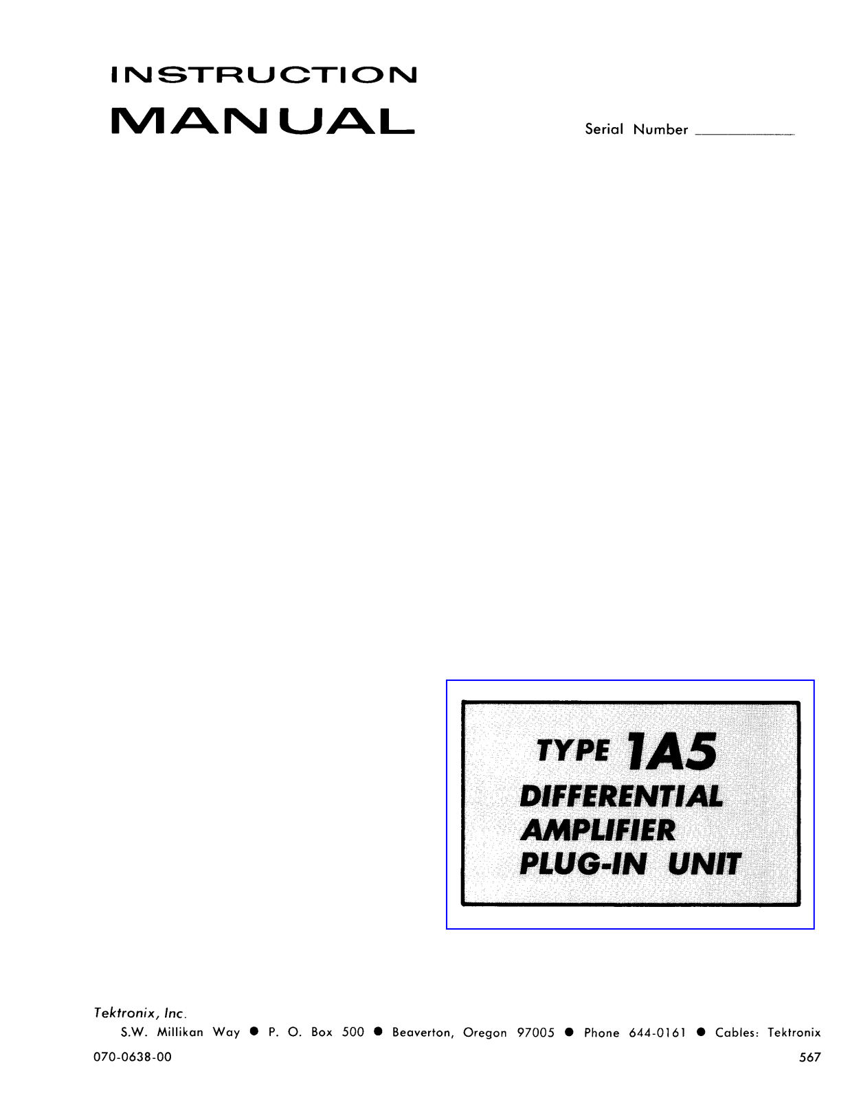 Tektronix 1A5 User Manual