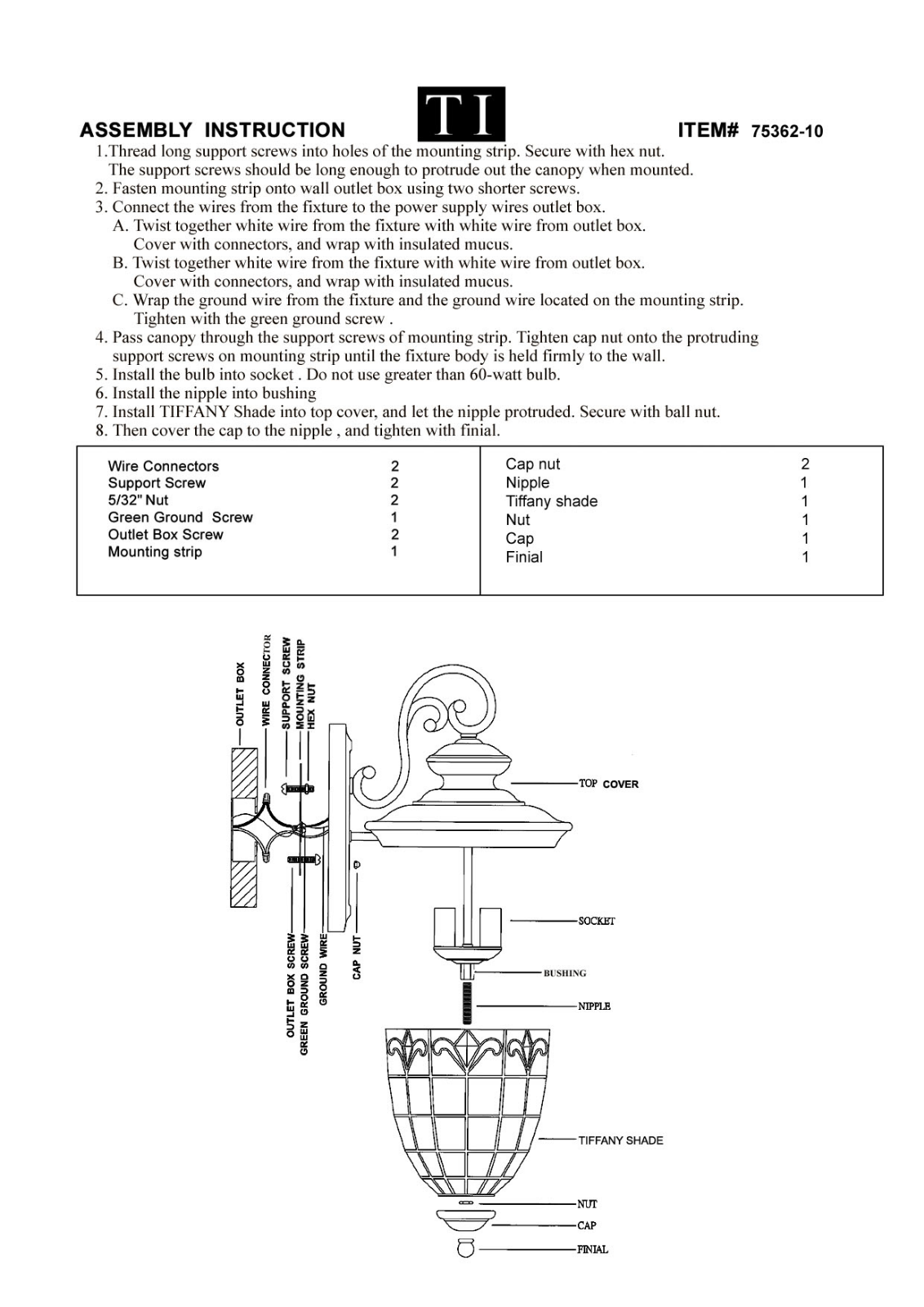 Triarch 75362-10 User Manual