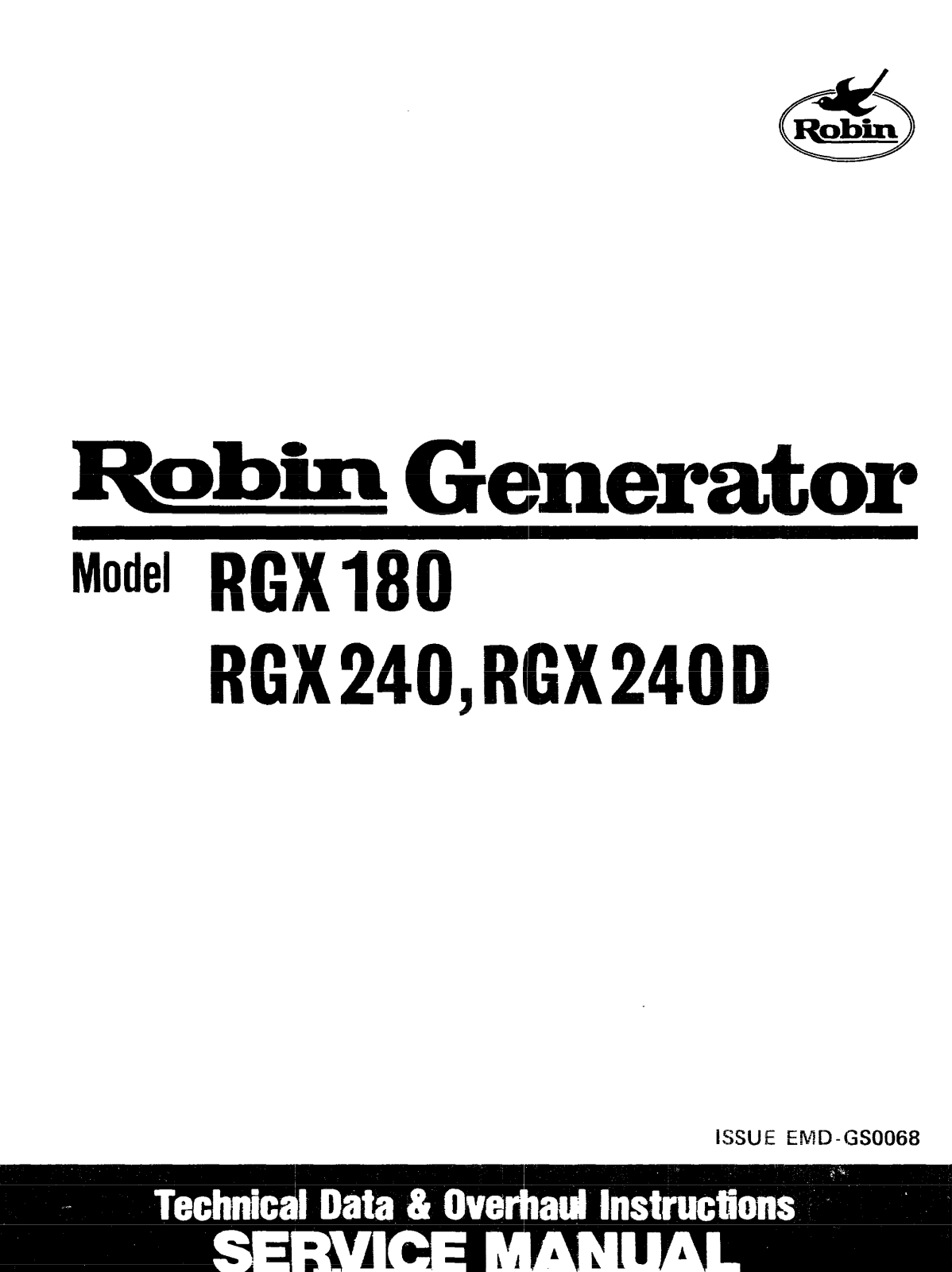 Robin RGX 240, RGX 180, RGX 240D User Manual - ManualMachine.com