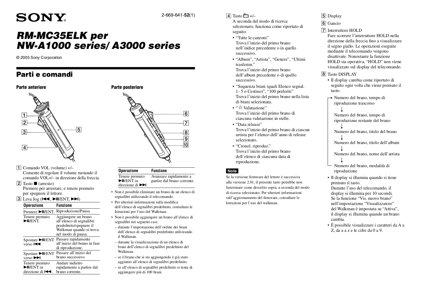 Sony NW-A1000, NW-A3000 User Manual