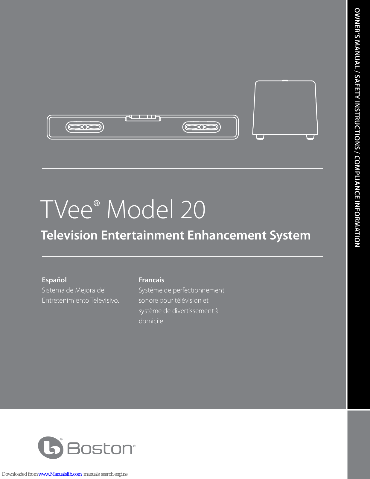 Boston Acoustics 20, TVee 20 Owner's Manual