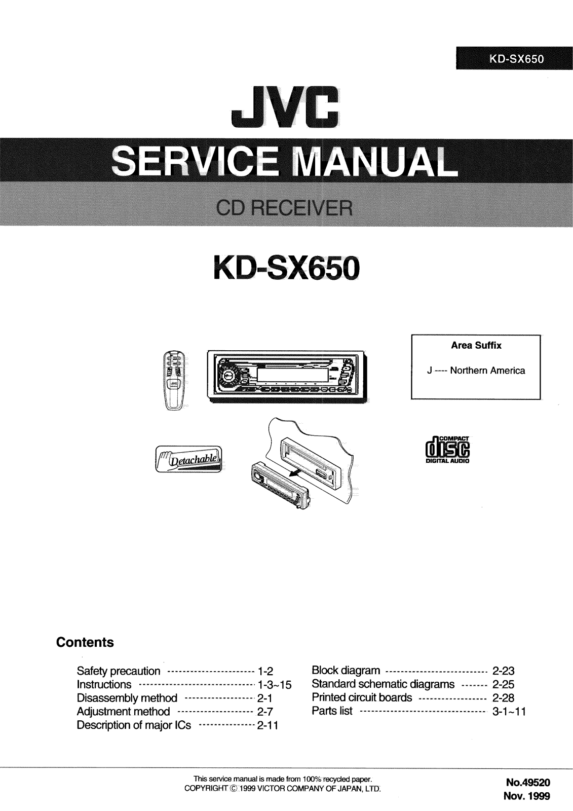 JVC KD-SX650J Service Manual