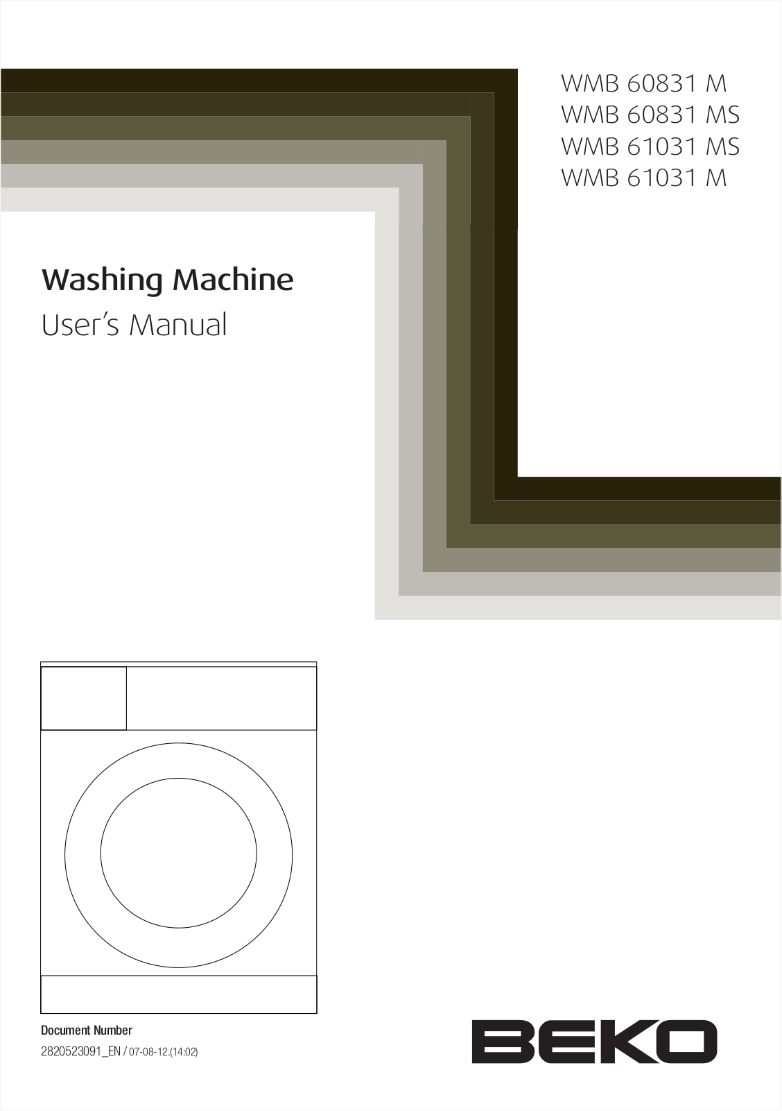 Beko WMB 60831 M, WMB 60831MS, WMB 61031 M, WMB 61031 MS User Manual