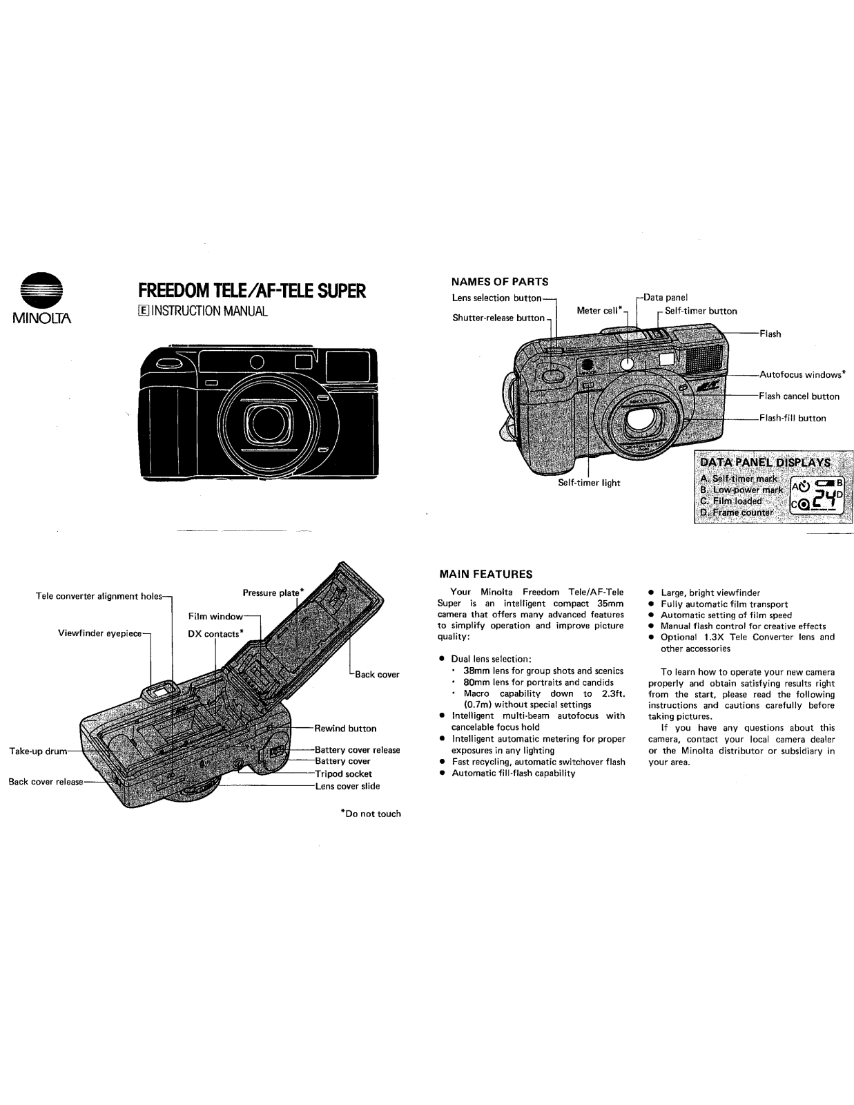 MINOLTA Freedom Zoom Tele User Manual