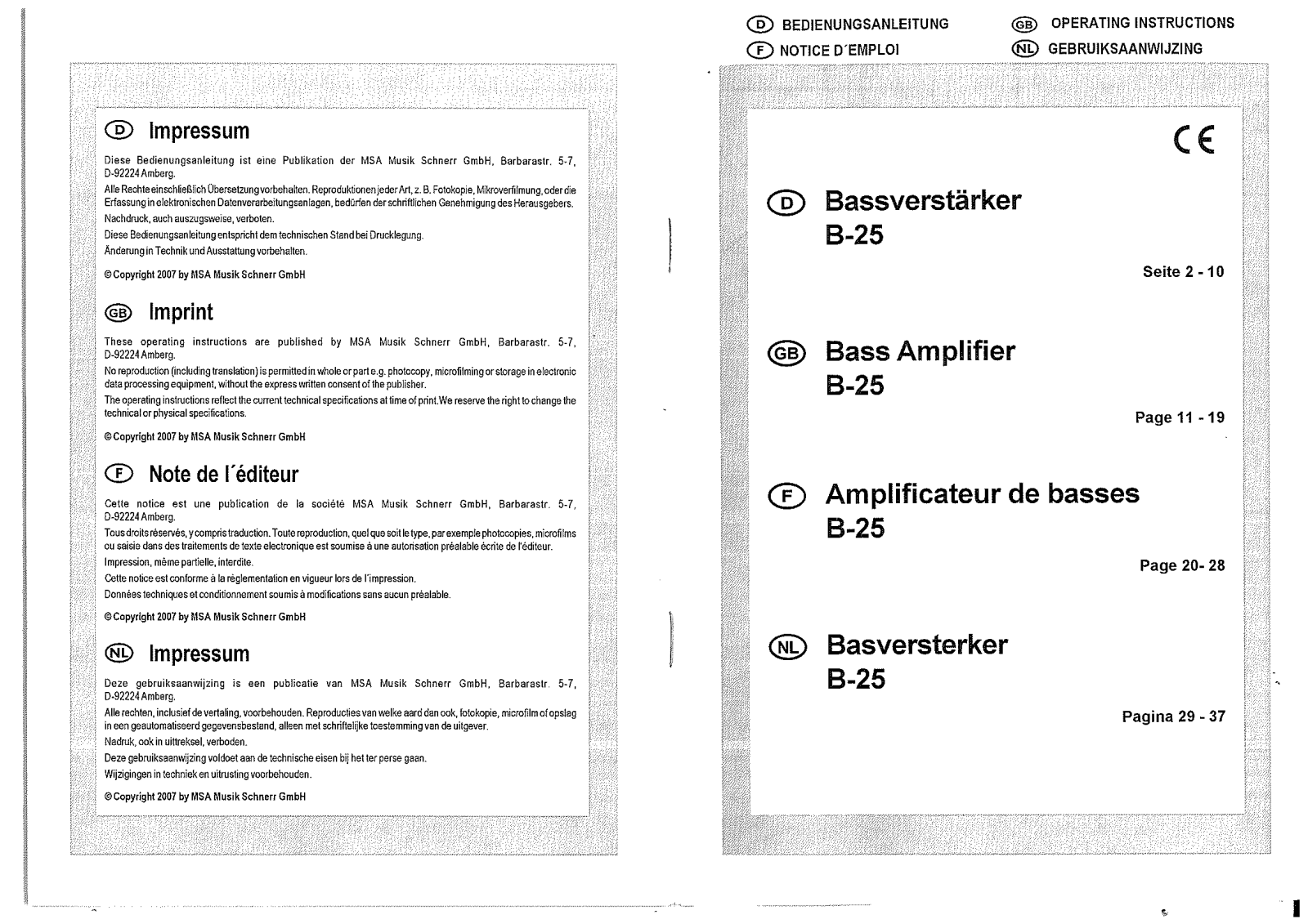 Mc Crypt B-25 Operation Manual