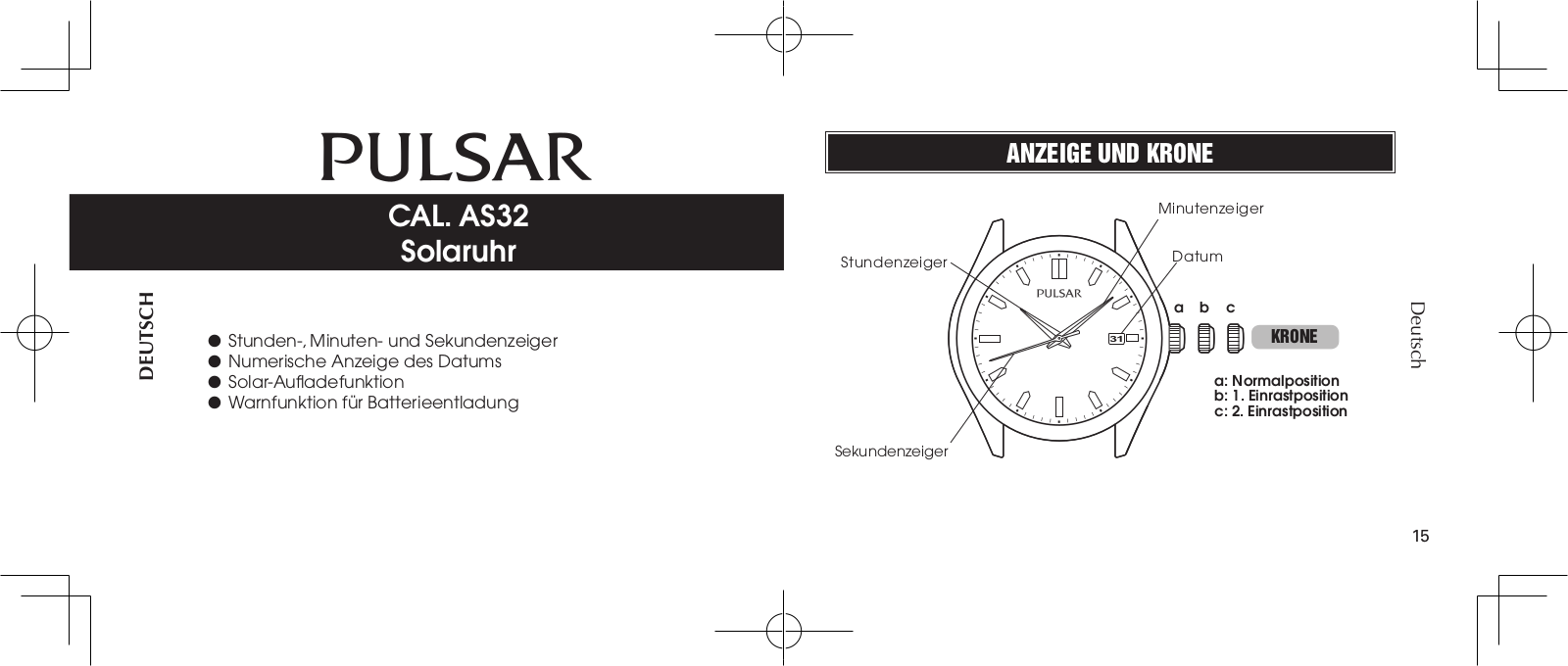 Pulsar PX3203X1 operation manual