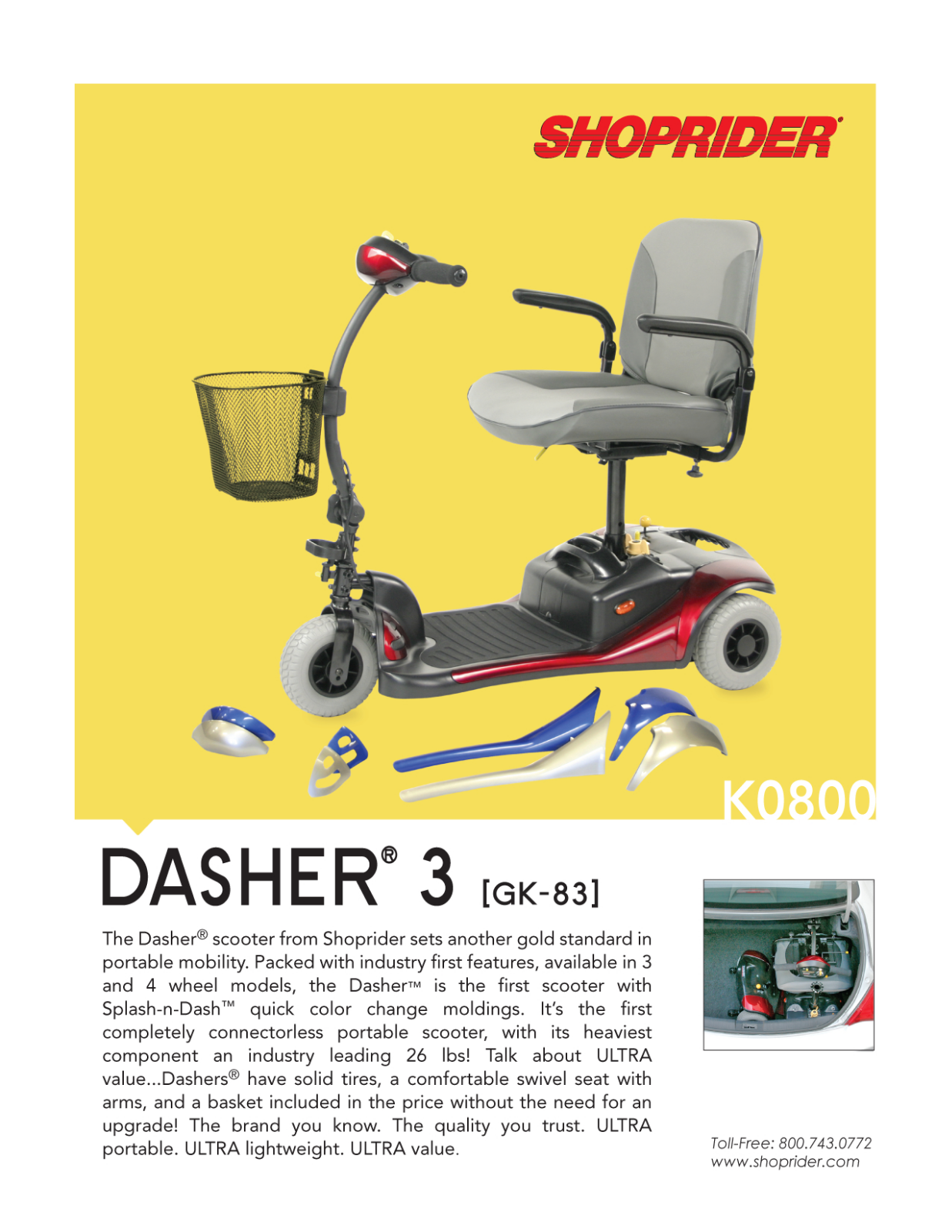 Shoprider DASHER 3 DATASHEET