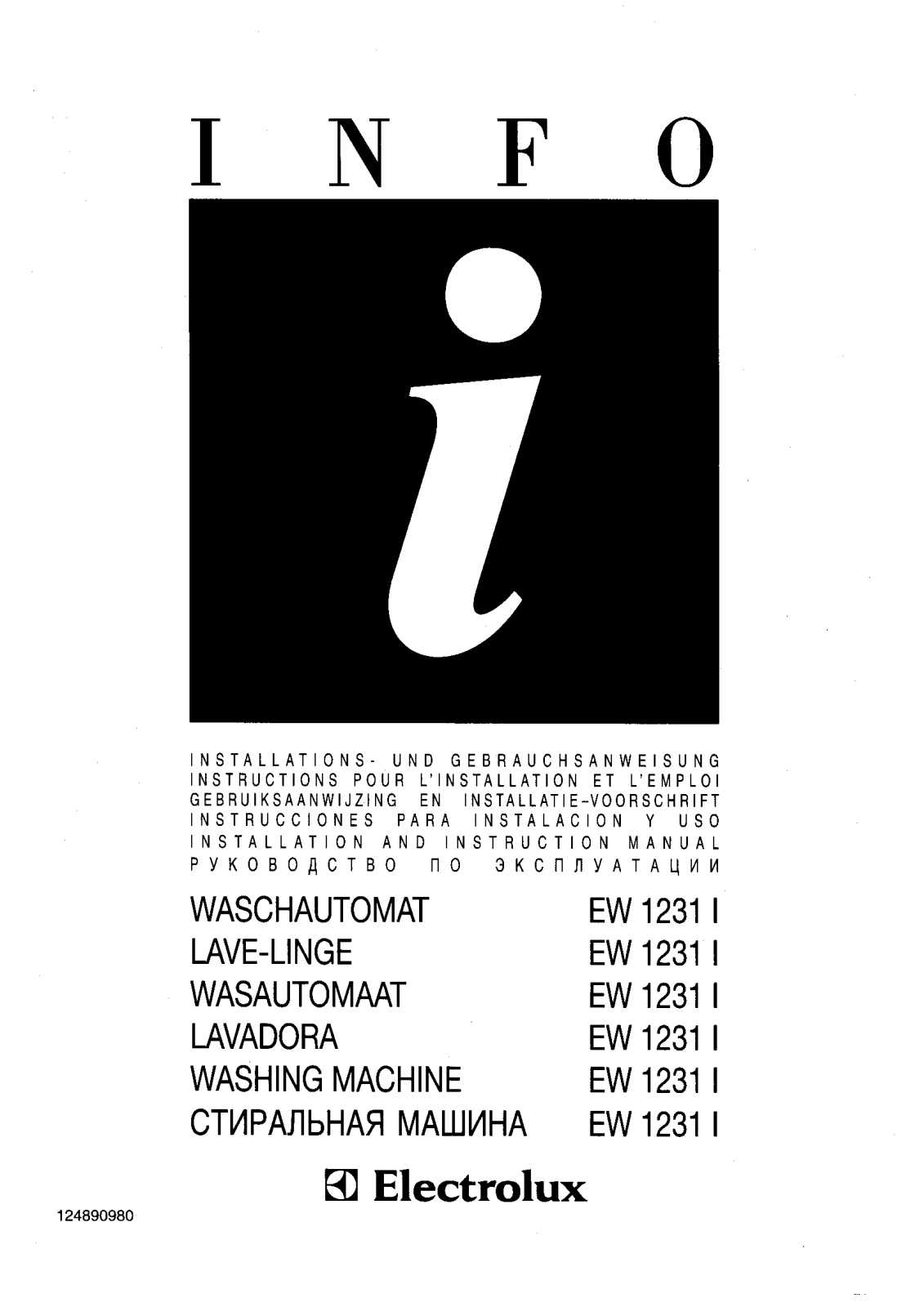 Electrolux EW1231I User Manual