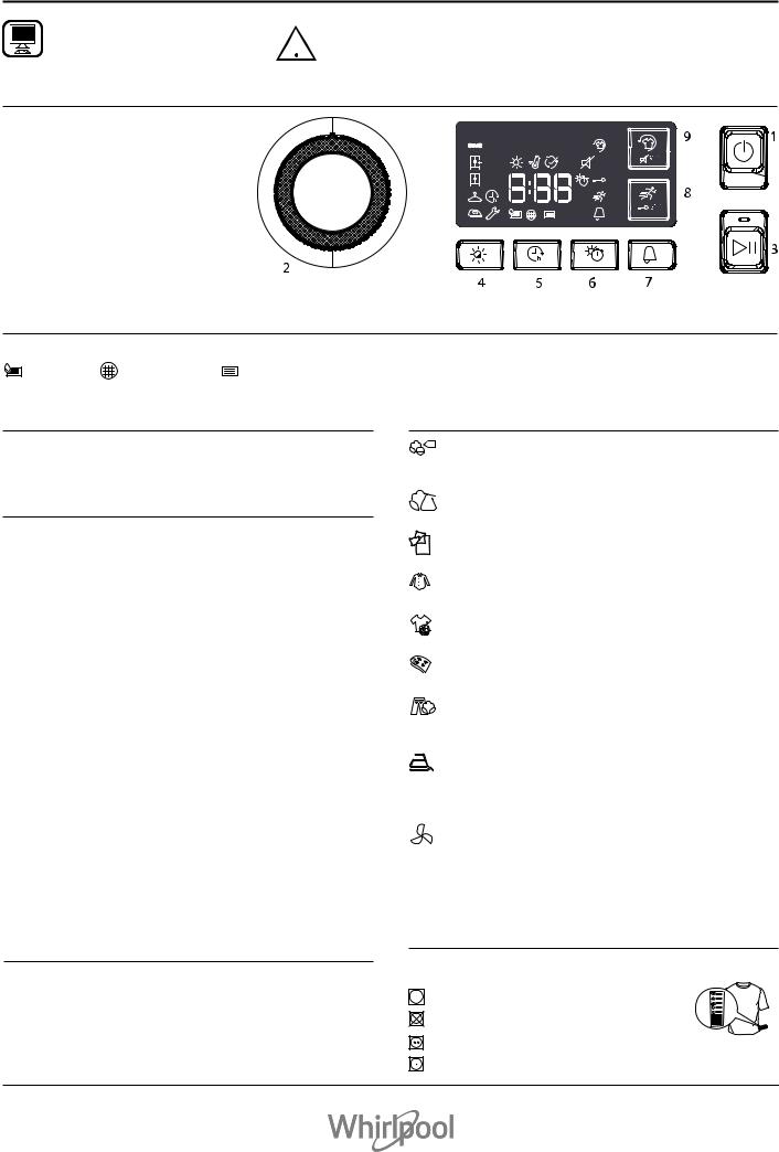 WHIRLPOOL DFCX80116 Daily Reference Guide