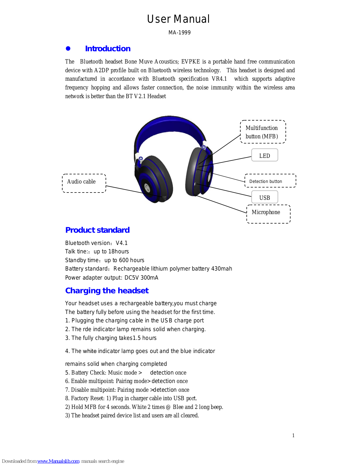 MUVEACOUSTICS EVPKE MA-1999 User Manual