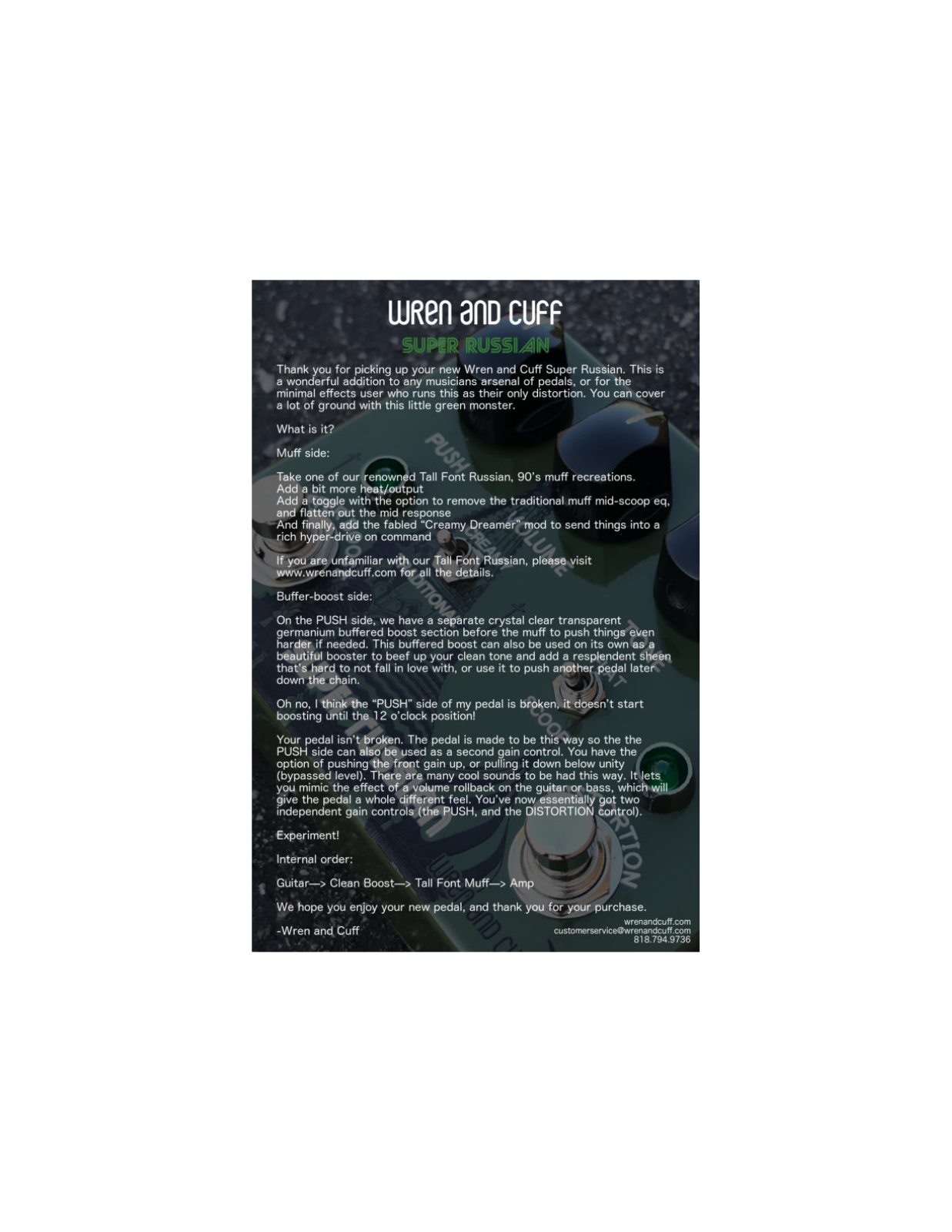 Wren and Cuff Super Russian User guide - ManualMachine.com