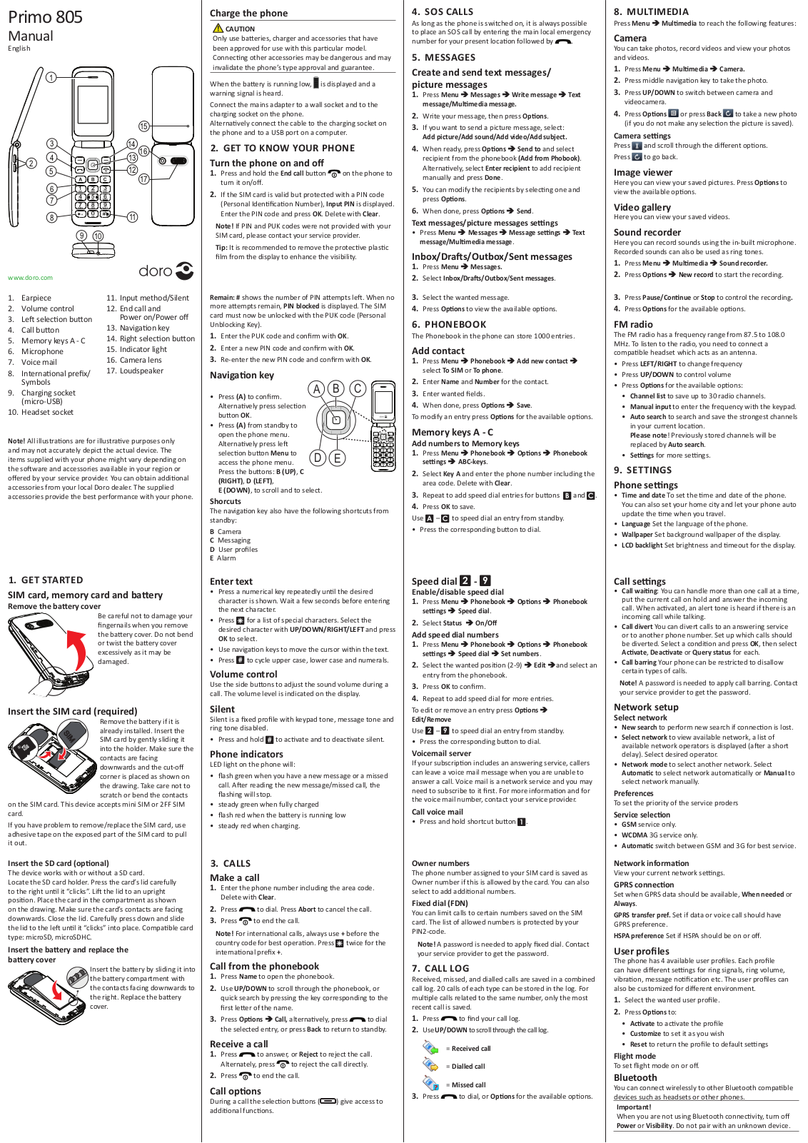 Doro 805 Instruction Manual