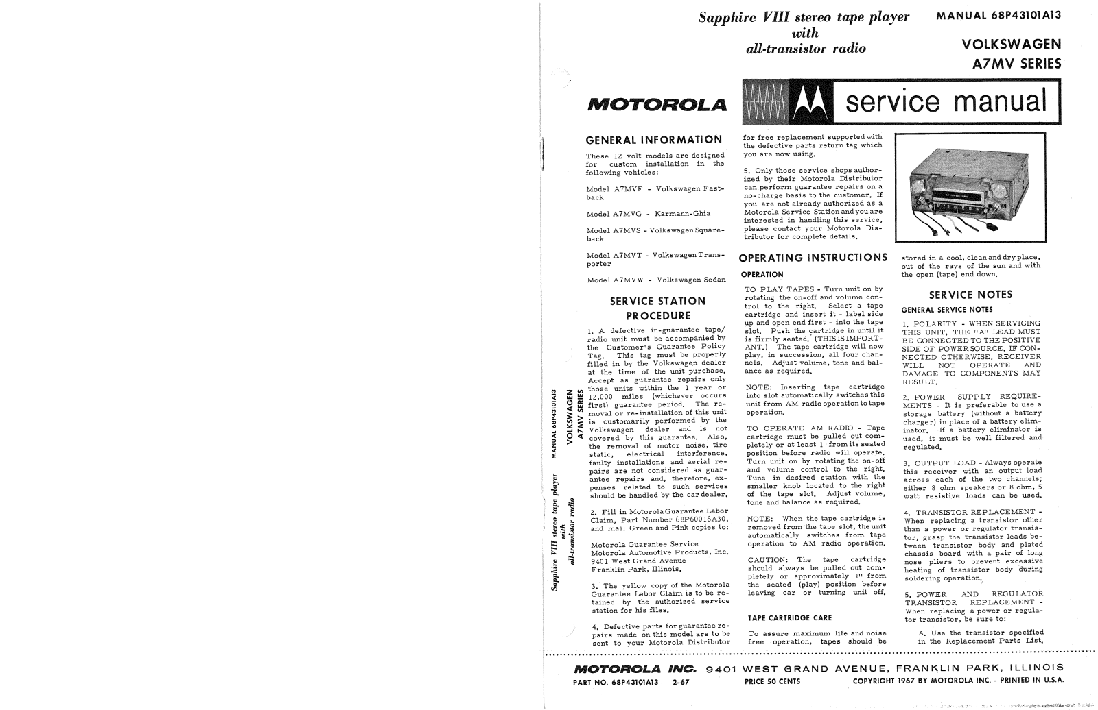 Moth Audio A-7-MV Service manual