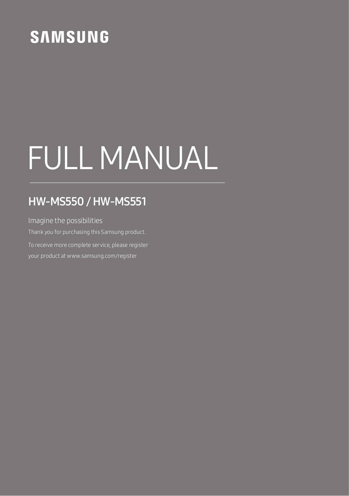 Samsung HW-MS550 operation manual