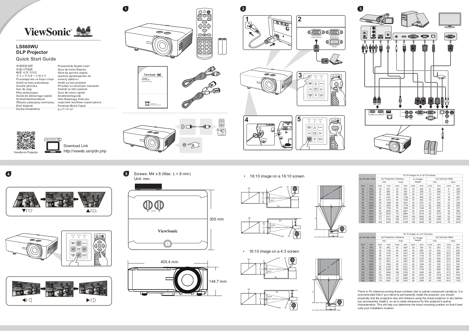 Viewsonic LS860WU Quick Start Guide