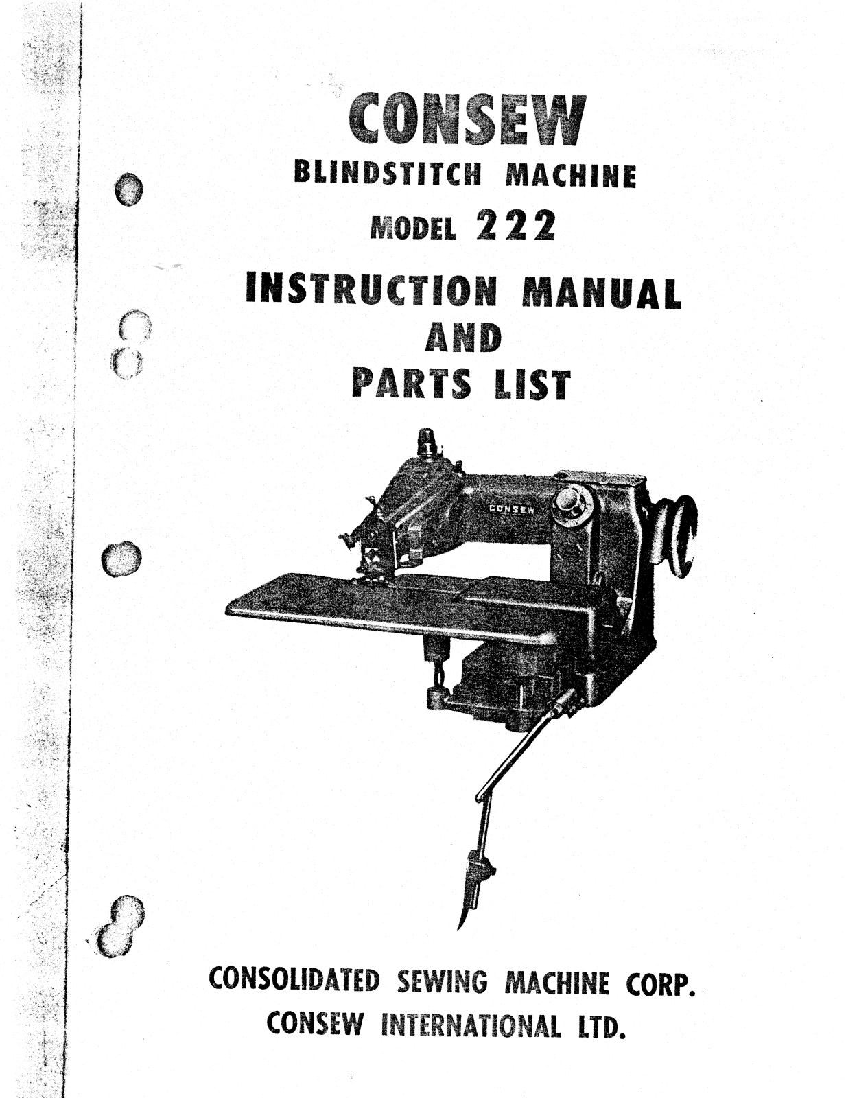 CONSEW 222 Instruction Manual