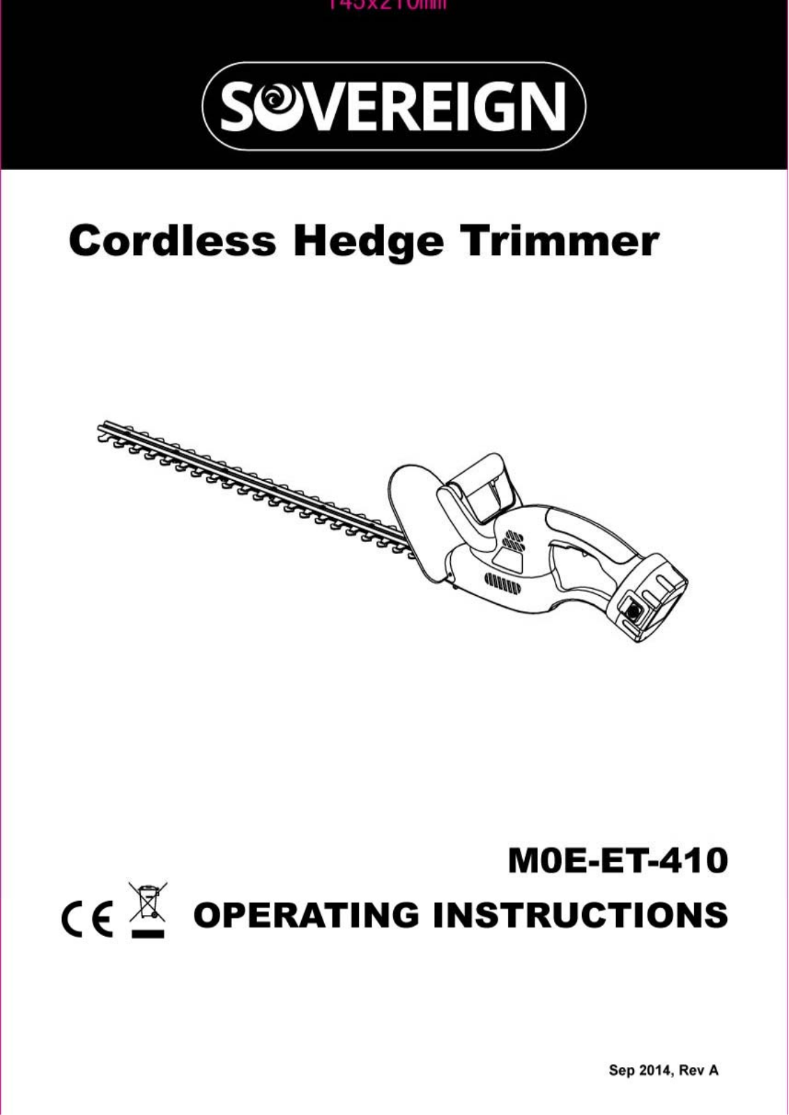 Sovereign MDE-ET-410 Instruction manual