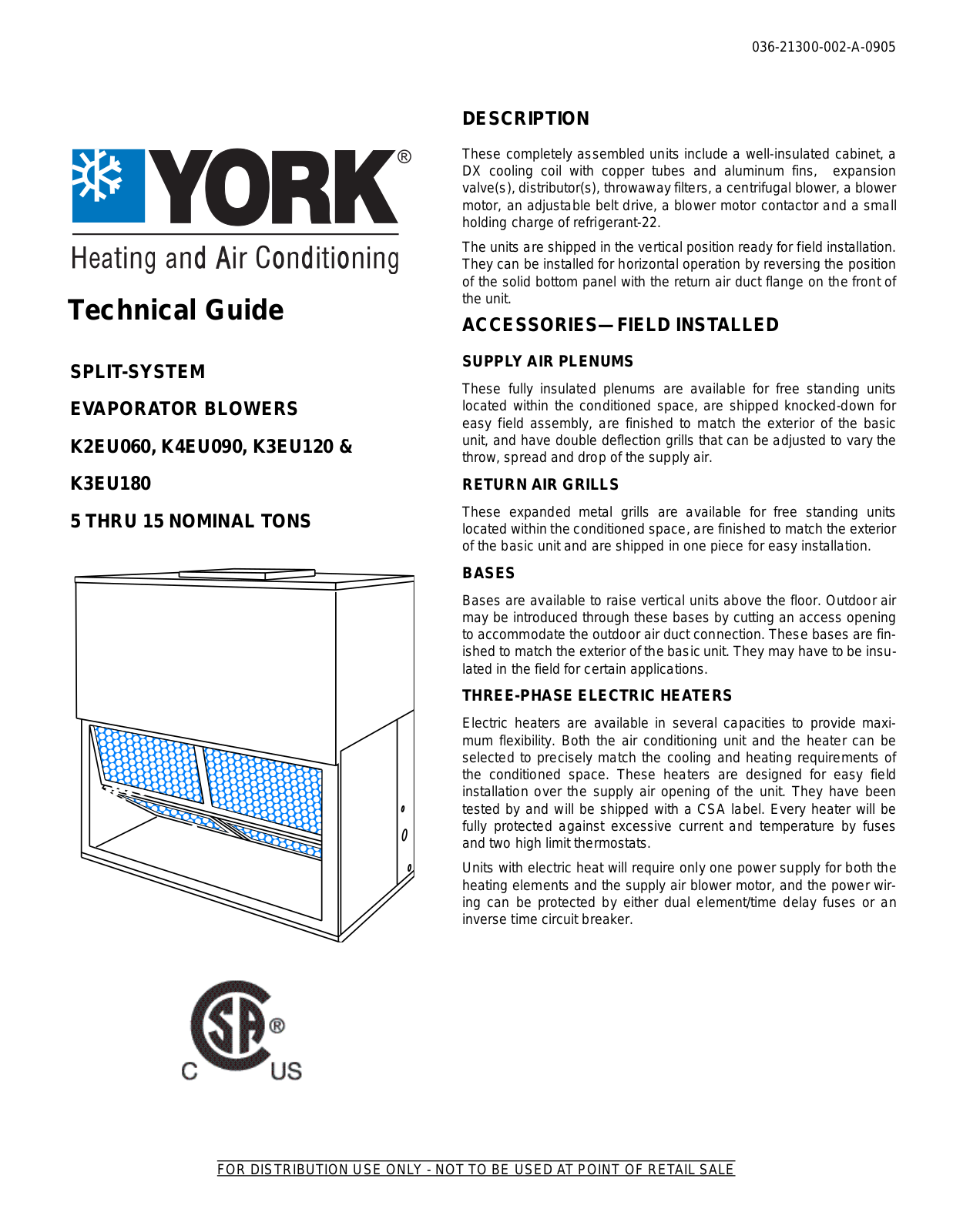 York K3EU120, K3EU180, K2EU060, K4EU090 User Manual