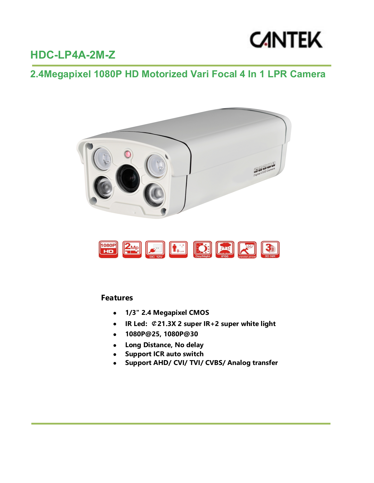 Cantek CT-HDC-LP4A-2M-Z Specsheet