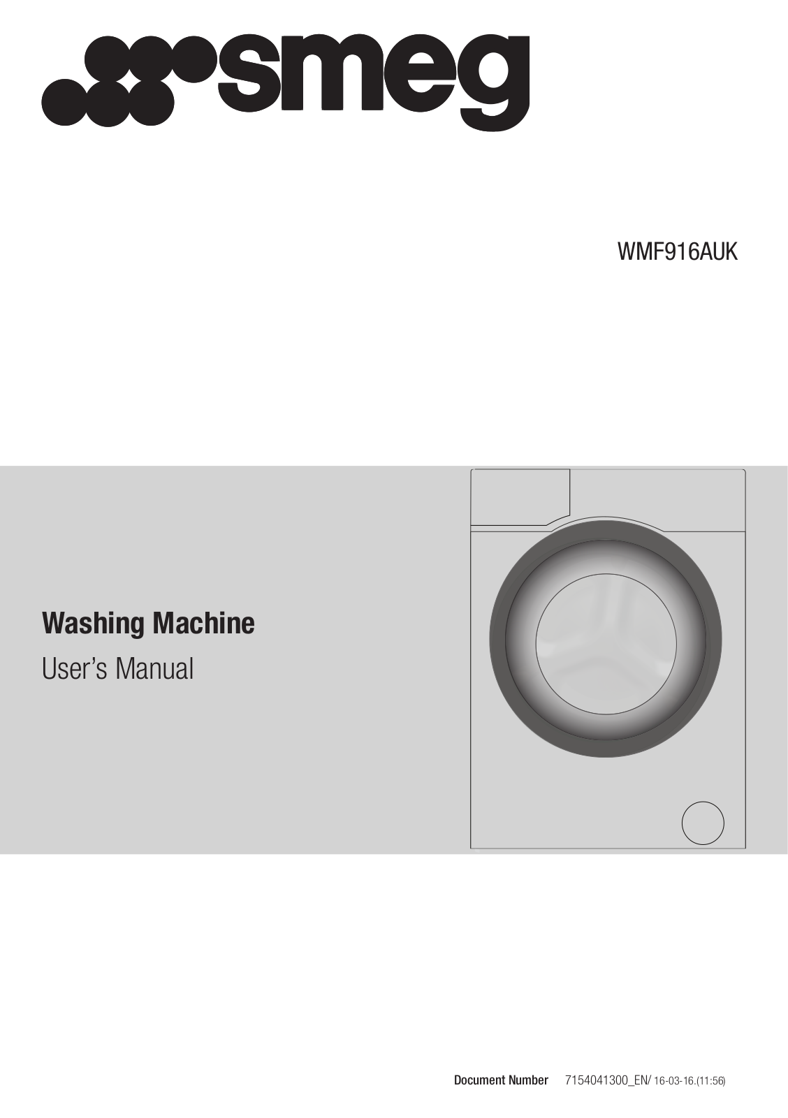 Smeg WMF916AUK User Manual