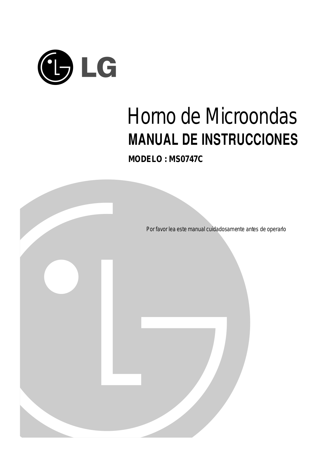 LG MS0747C Owner's Manual