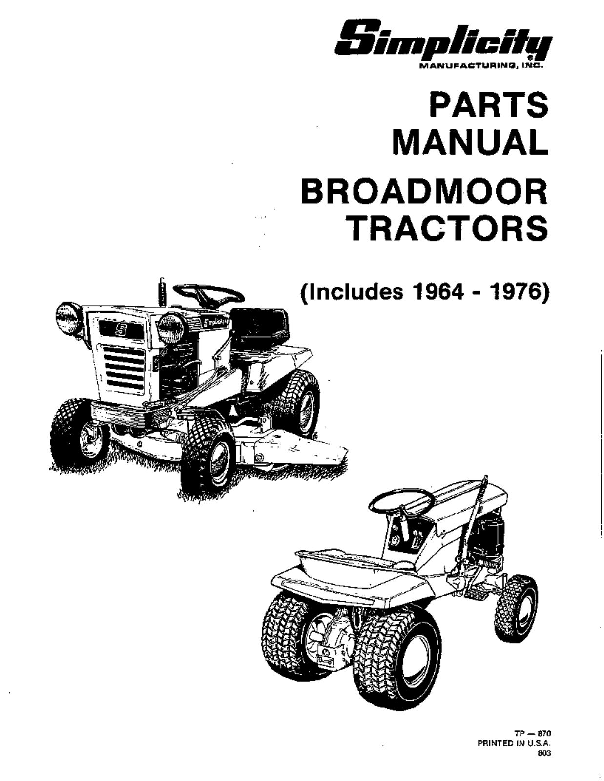 Simplicity 1964-1976 User Manual