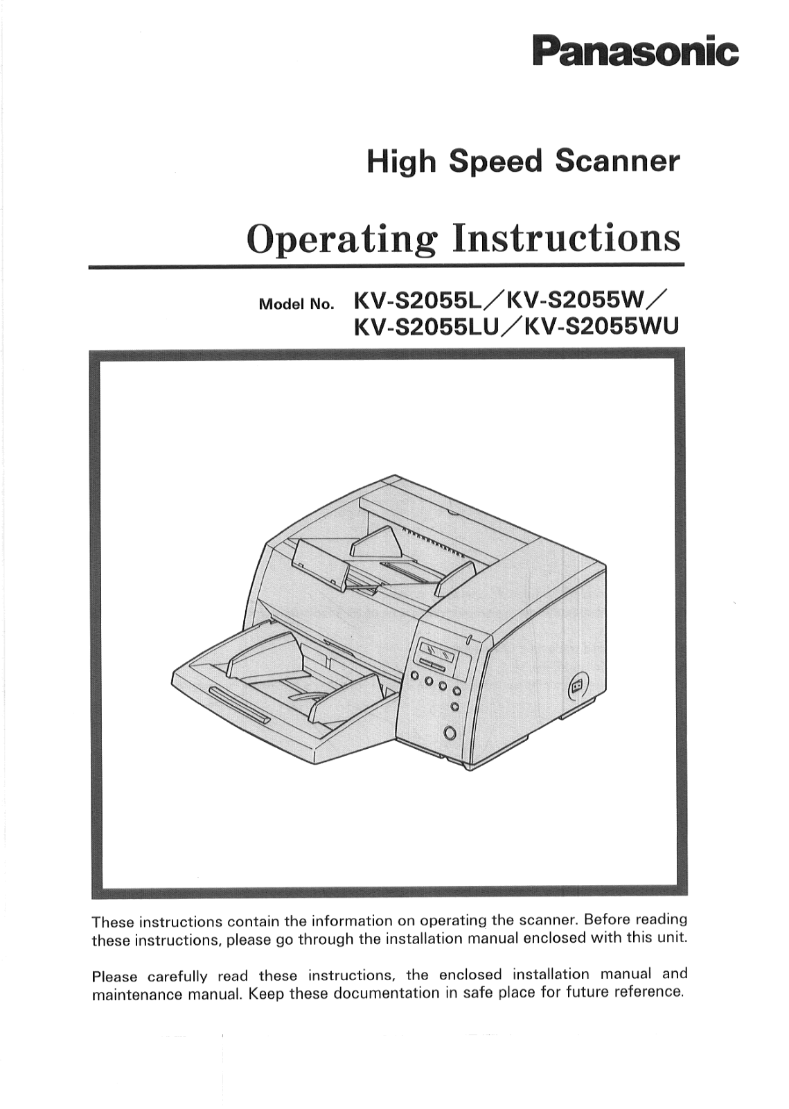 Panasonic KV-S2055 User Manual