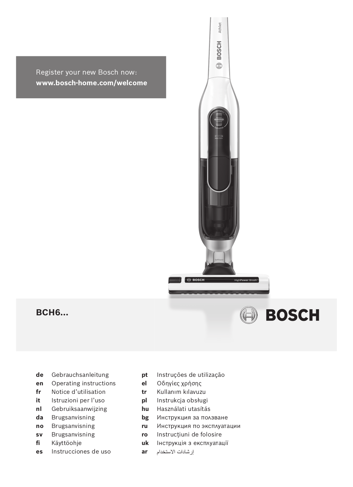 BOSCH BCH6ATH25K, BCH6ATH18A, BCH6255N1 User Manual