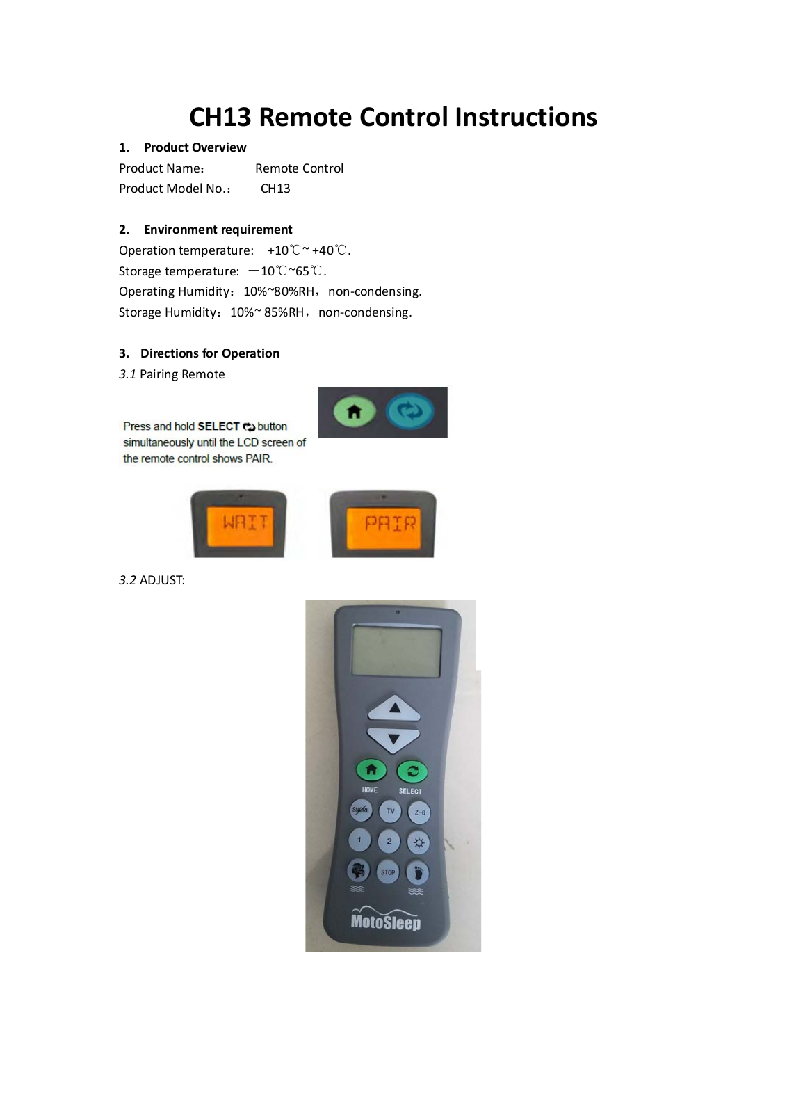 HHC Changzhou CH13HHC009 User Manual