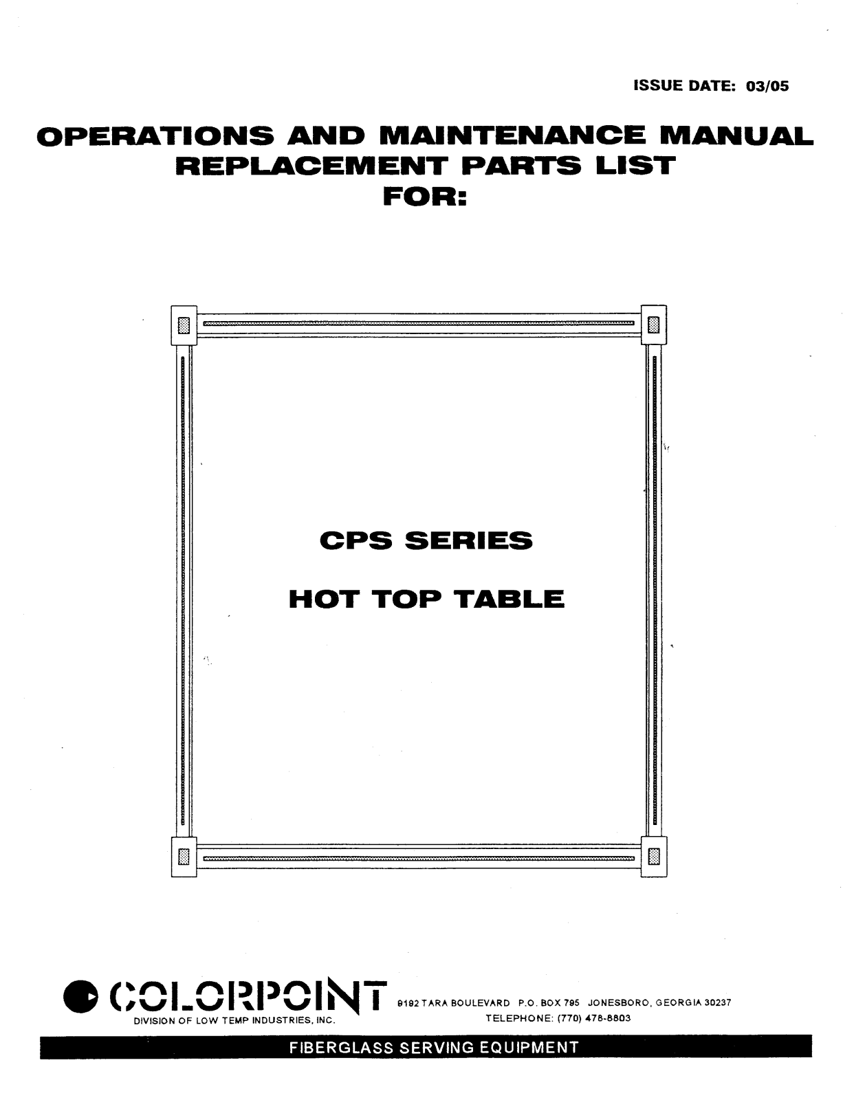 Low Temp Industries 28-CPS-EB, CPS Parts List