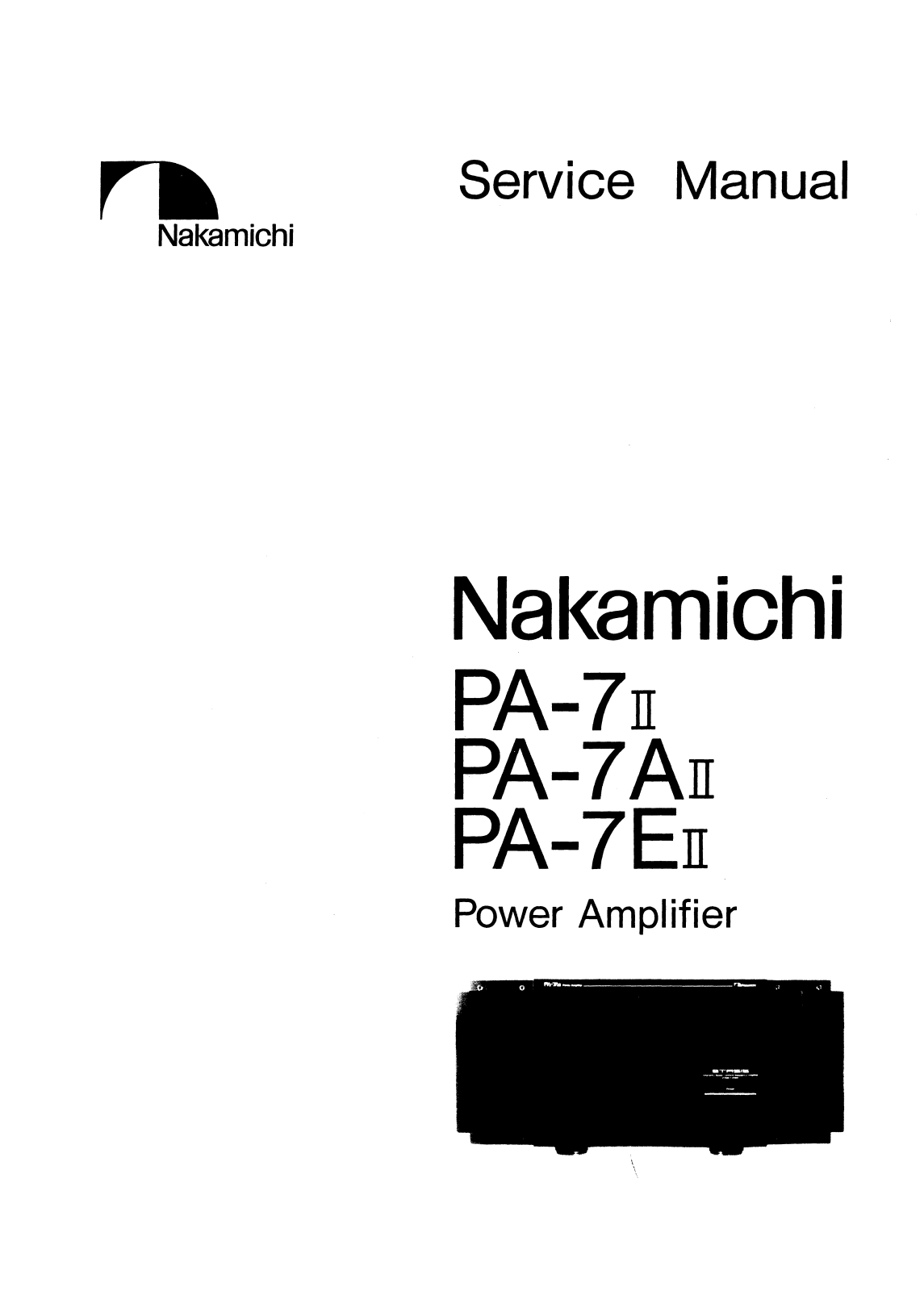 Nakamichi PA-7II, PA-7AII, PA-7EII Service Manual