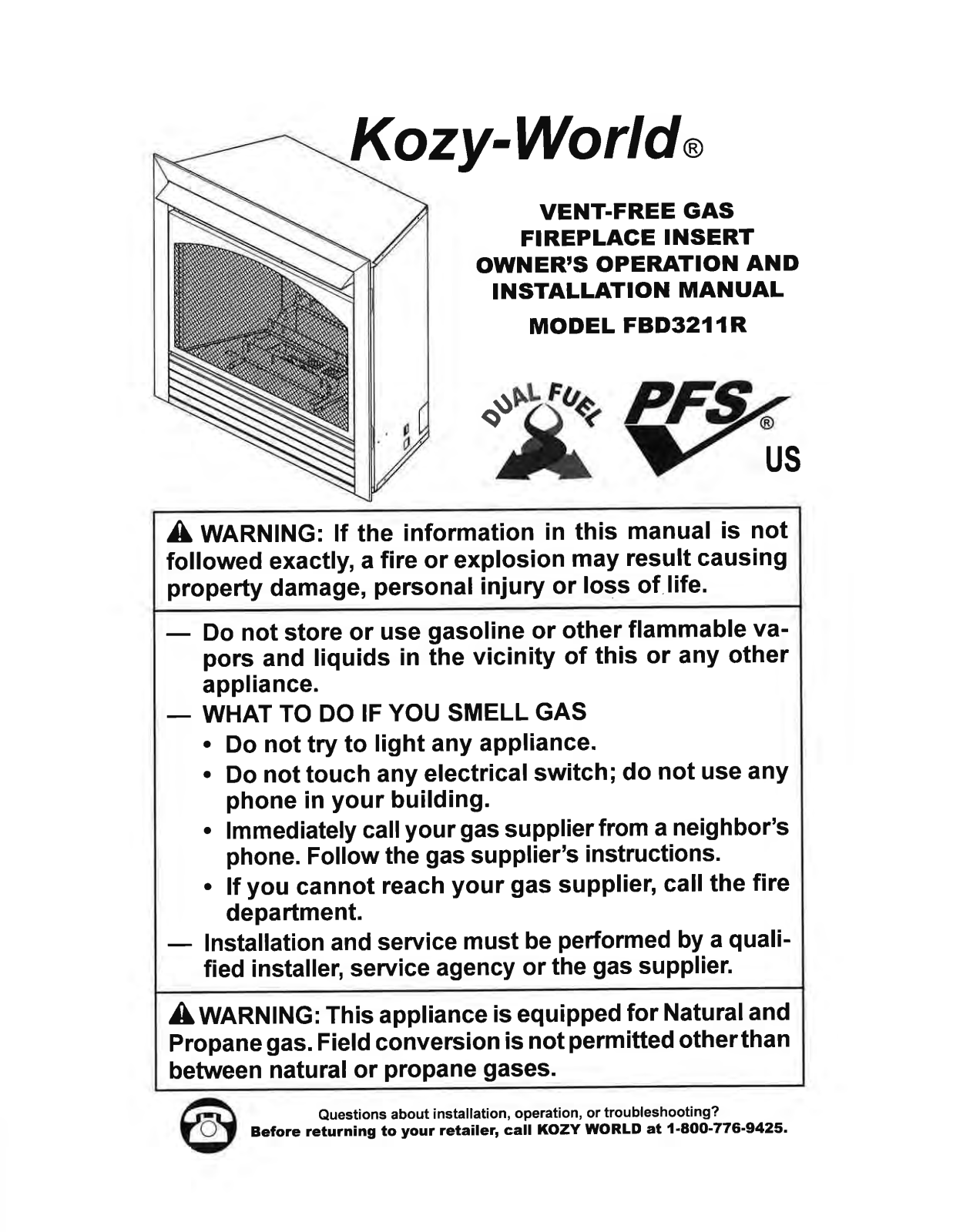 Kozy-World FBD3211R User Manual