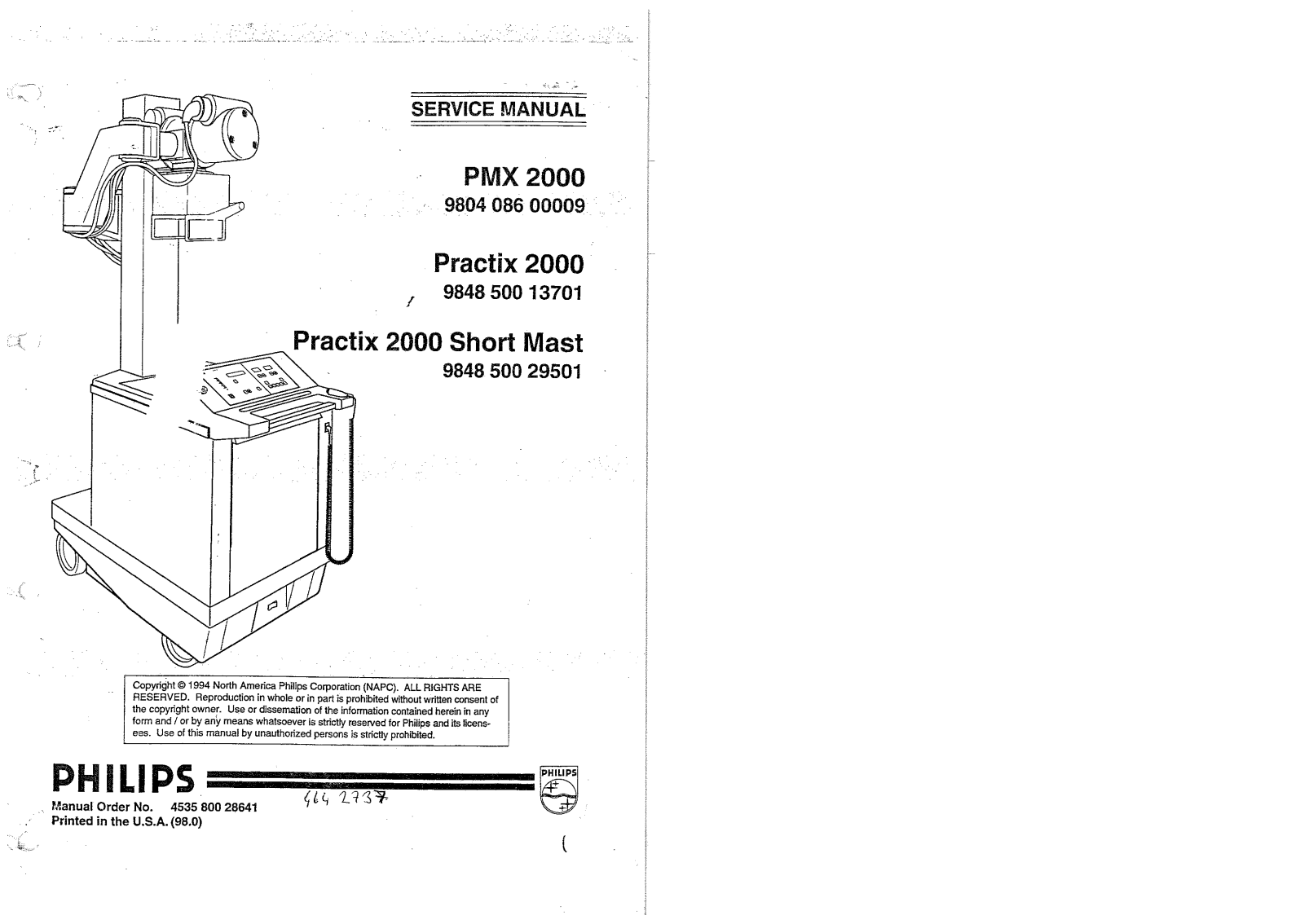 Philips Practix PMX 2000 Service manual