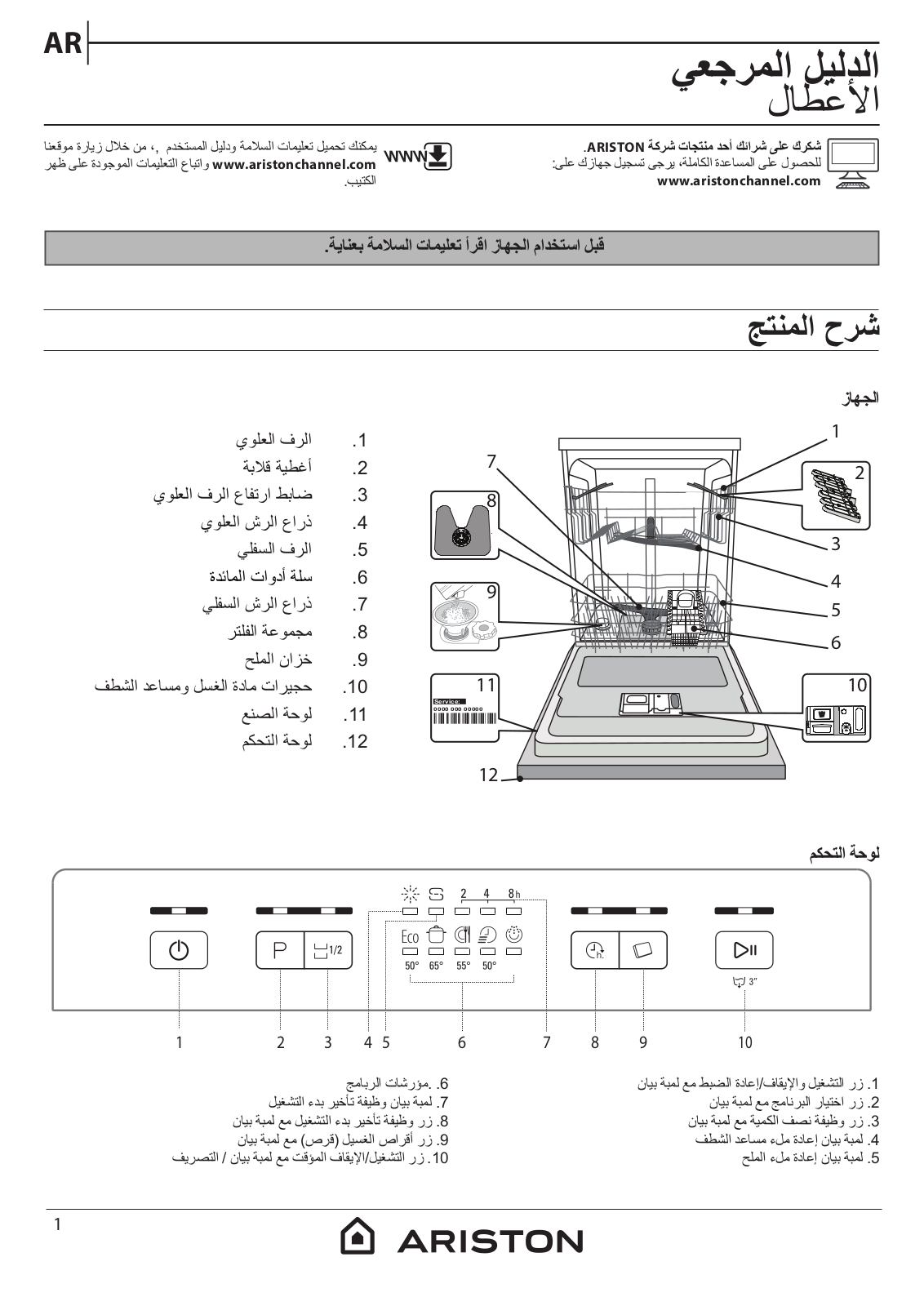 ARISTON LFC 2B19 X UK Daily Reference Guide