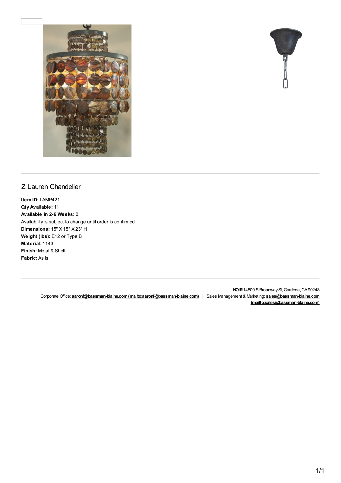 Noir MBYR1567 Specifications - ManualMachine.com