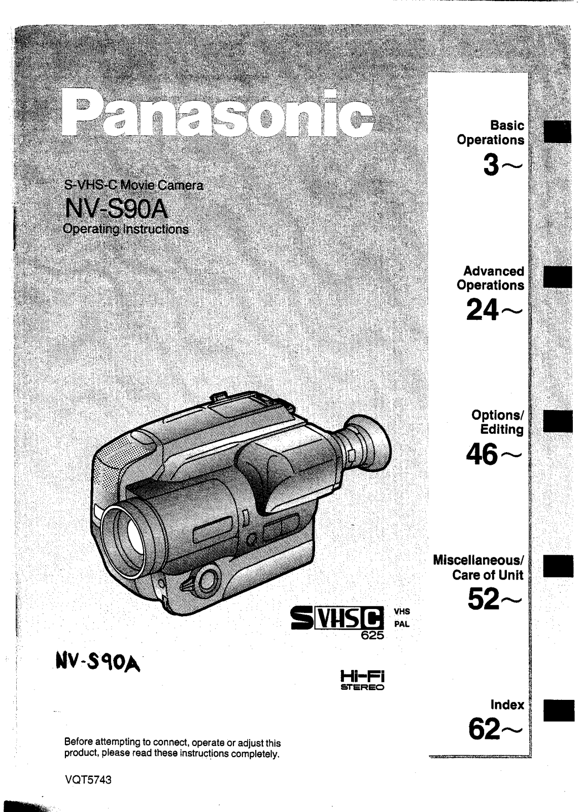 Panasonic NVS90A User Manual