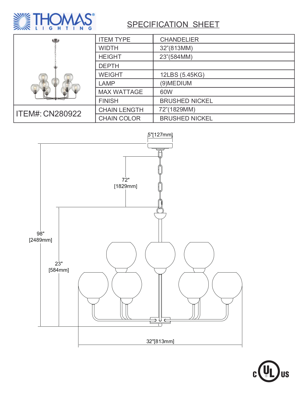 Thomas Lighting CN280922 User Manual - ManualMachine.com