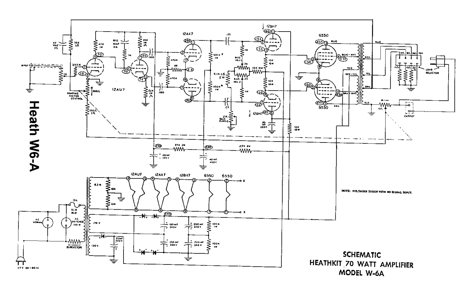 Heath Company W-6-A Schematic