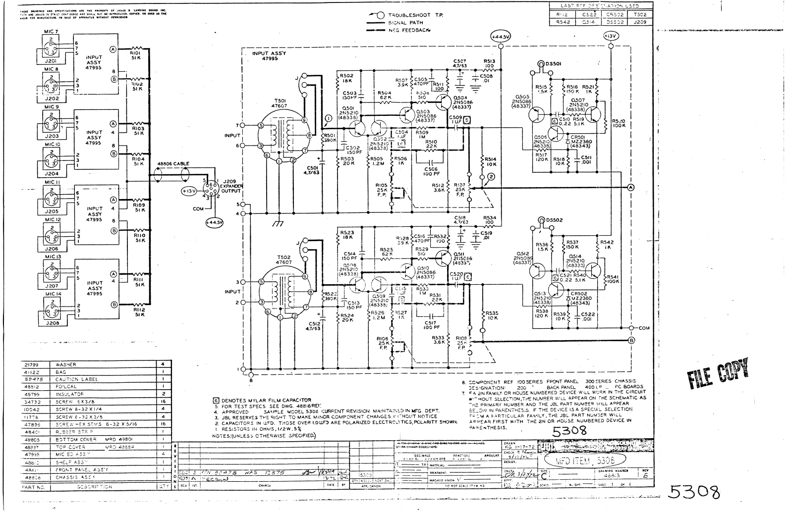 JBL 5308 Schematic