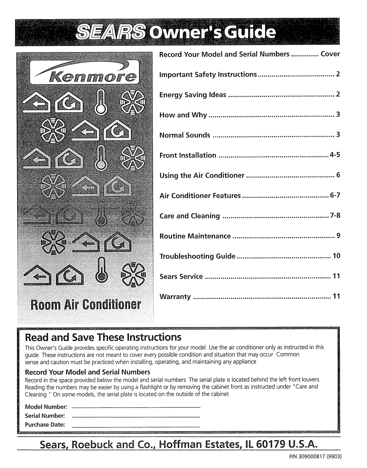 Kenmore 25370055992, 25370055990 Owner’s Manual