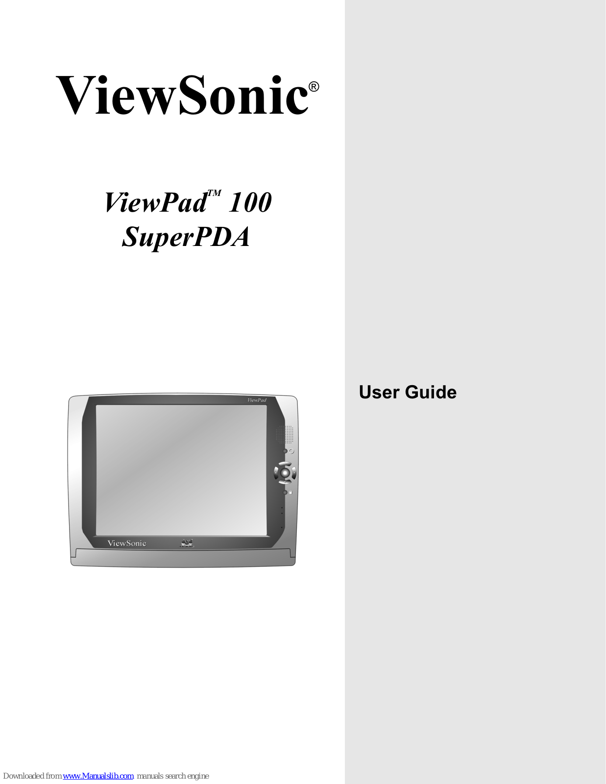 ViewSonic VIEWPAD 100 - VIEWPAD 100 User Manual