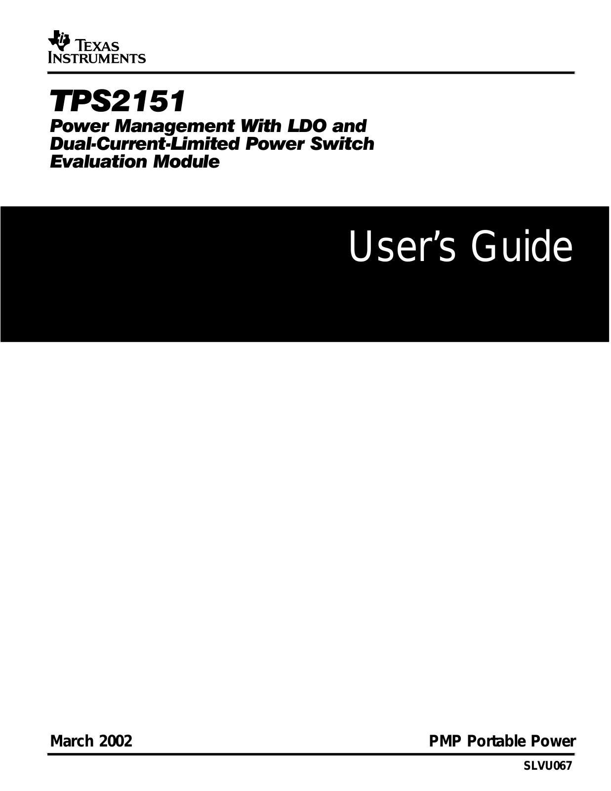 Texas Instruments TPS2151 User Manual