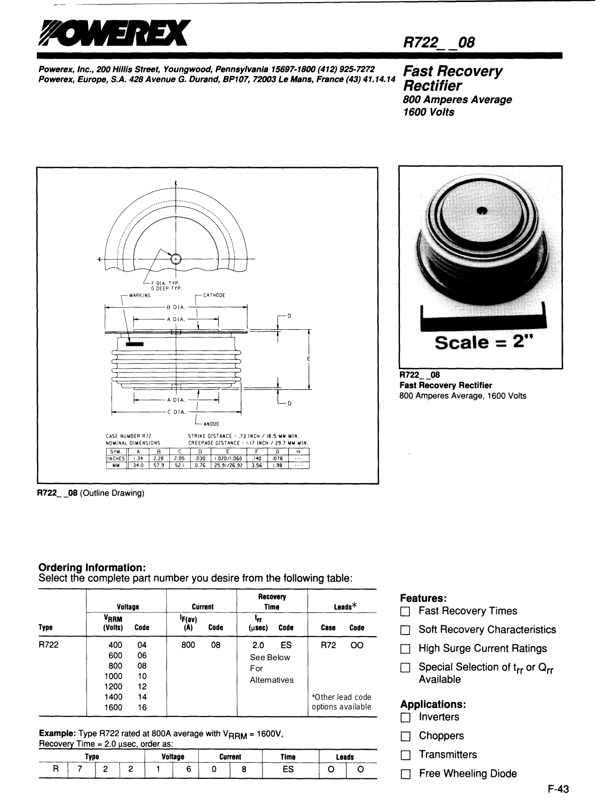 Powerex R722__08 Data Sheet - ManualMachine.com