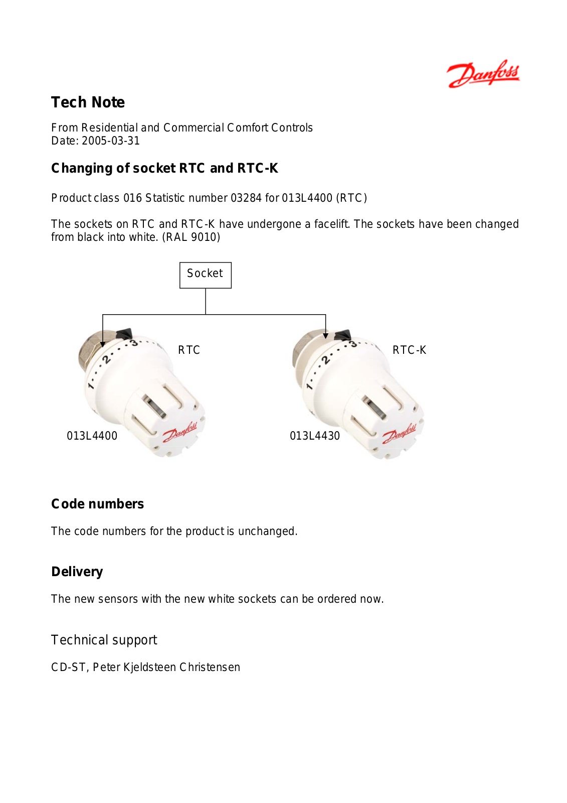 Danfoss RTC, RTC-K Fact sheet