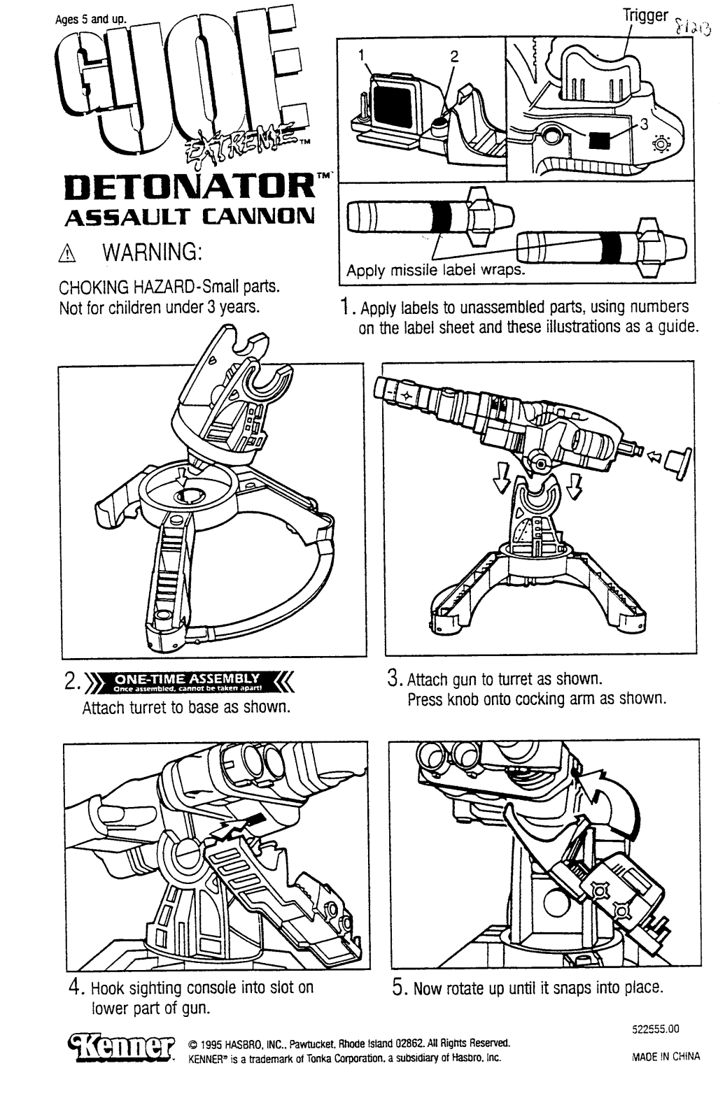 HASBRO GiJoe-Detonator Assault Cannon User Manual