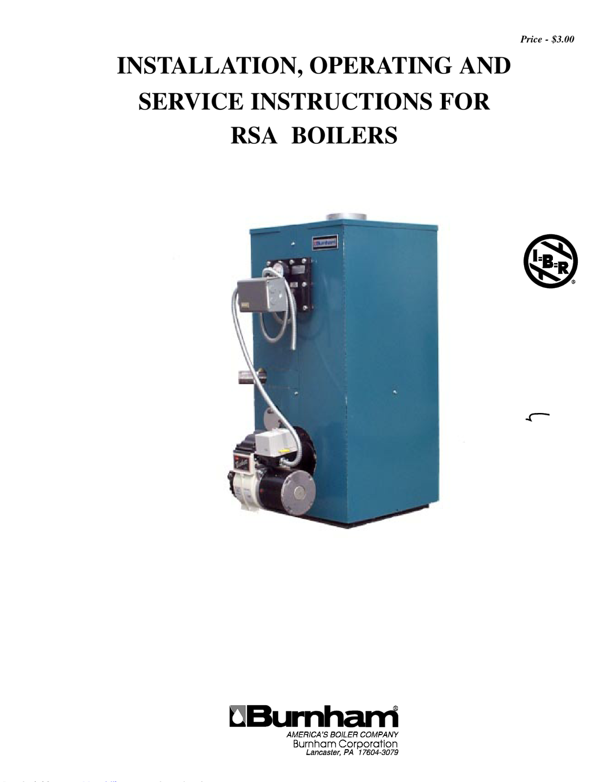 Burnham BOILERS Service instructions manual