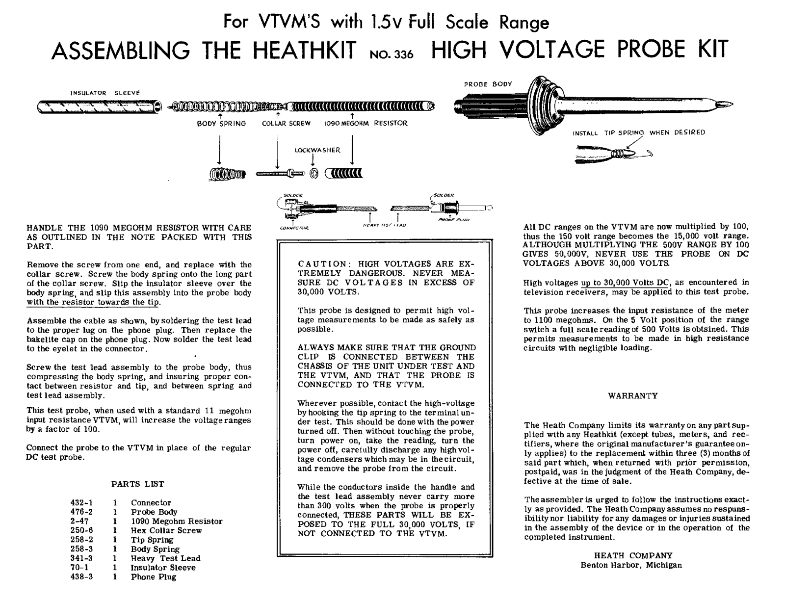 Heath Company 336 kit Owners manual