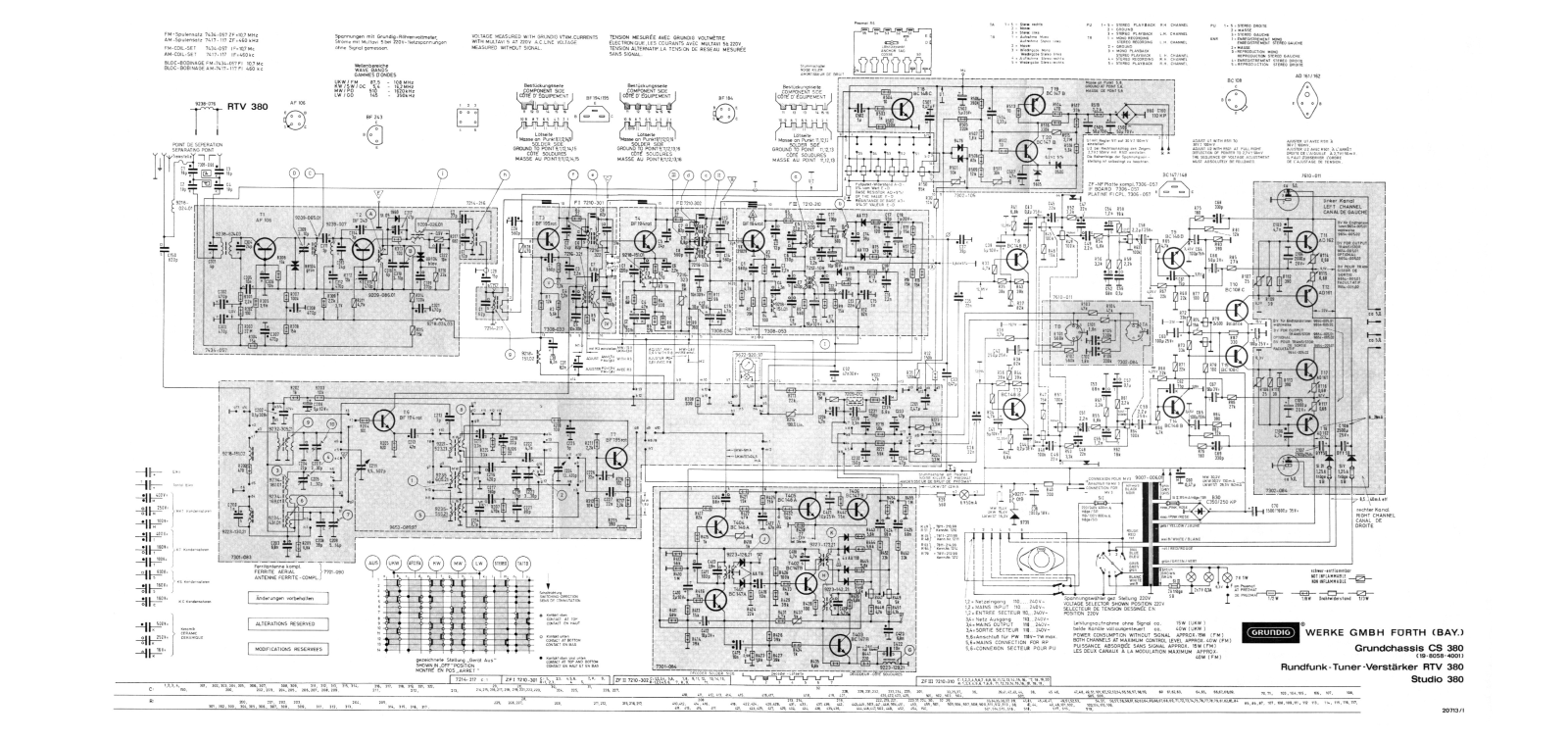 Grundig RTV-380, CS-380, 380 Service Manual